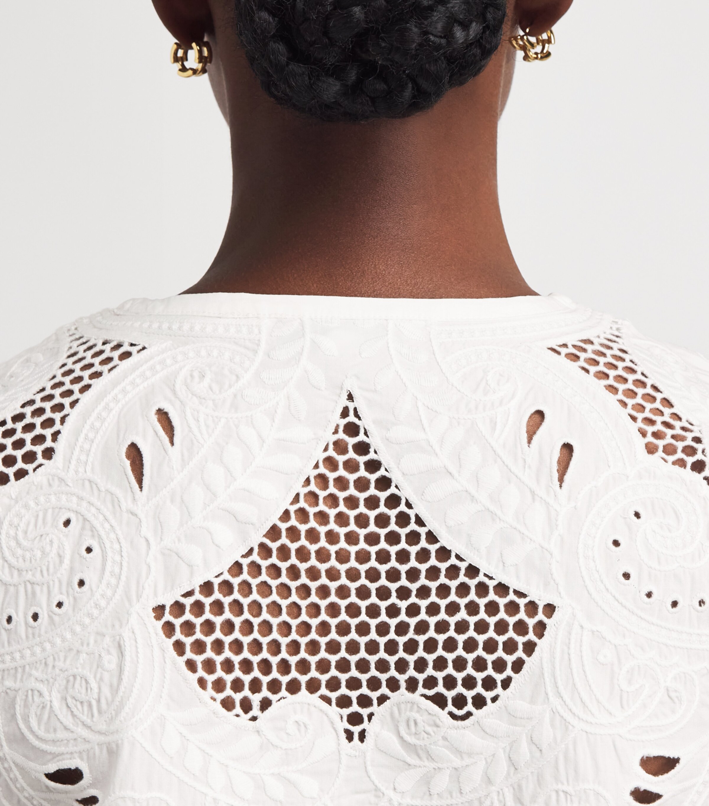 Veronica Beard Womens Cotton Suniva Blouse White Image 3