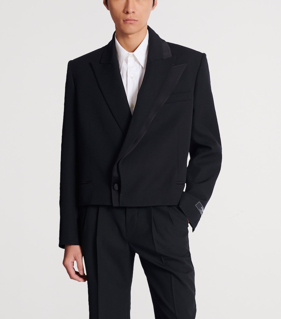 Cropped Wool Blazer EAP NOIR/NOIR Image 5