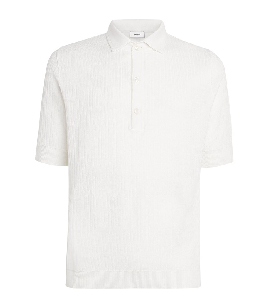 Linen-Cotton Knitted Polo Shirt 100 Image 1