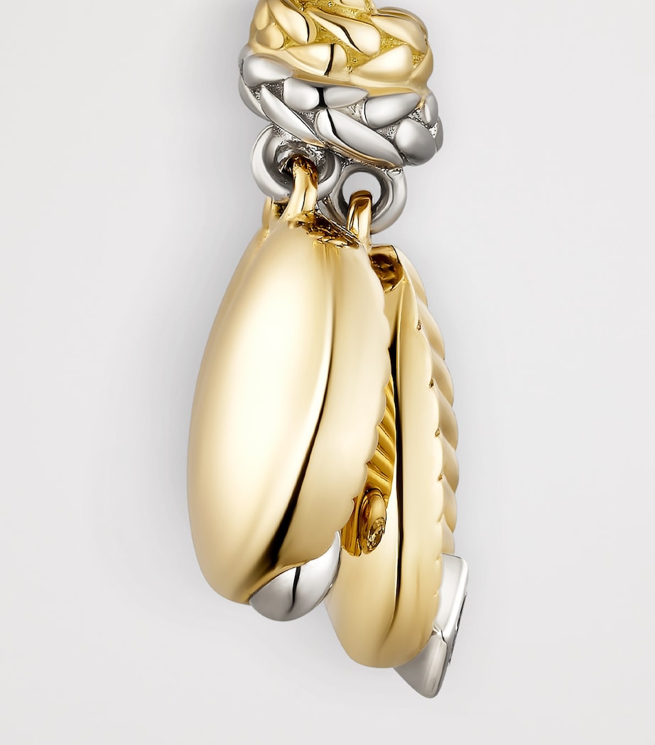 Yellow Gold, White Gold and Diamond Grain de Café Drop Earrings MIXED GOLD Image 4