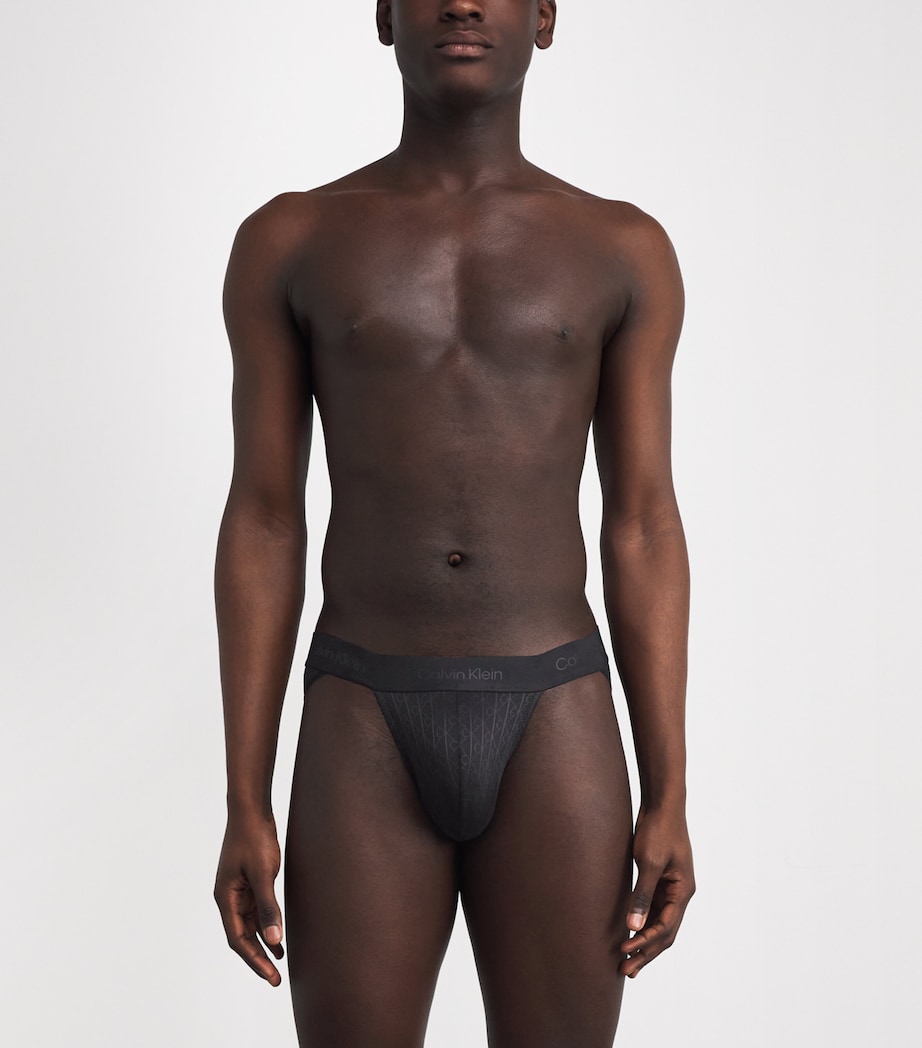 Microfibre Lace Sport Briefs BLACK Image 2