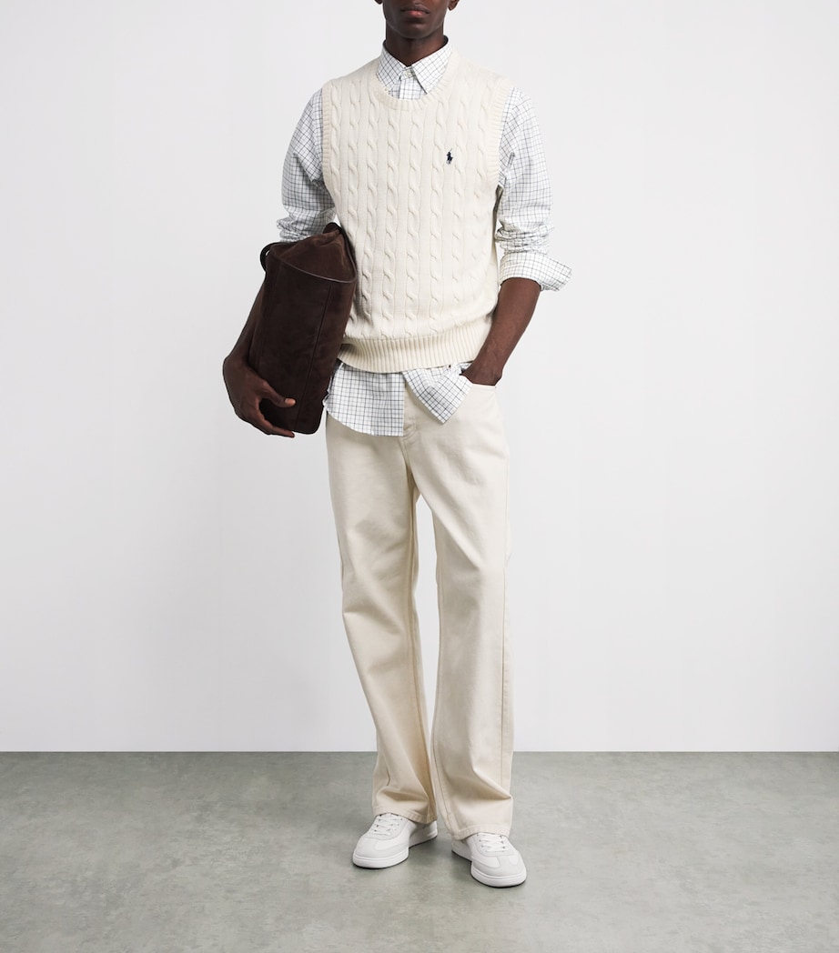 Stretch-Cotton Check Polo Pony Shirt NATURAL Image 2