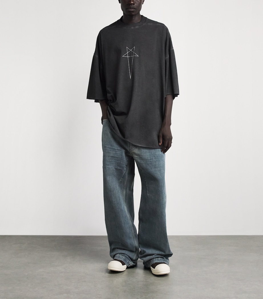 Rick Owens Mens Geth Wide-Leg Jeans Mineral Indigo Image 2