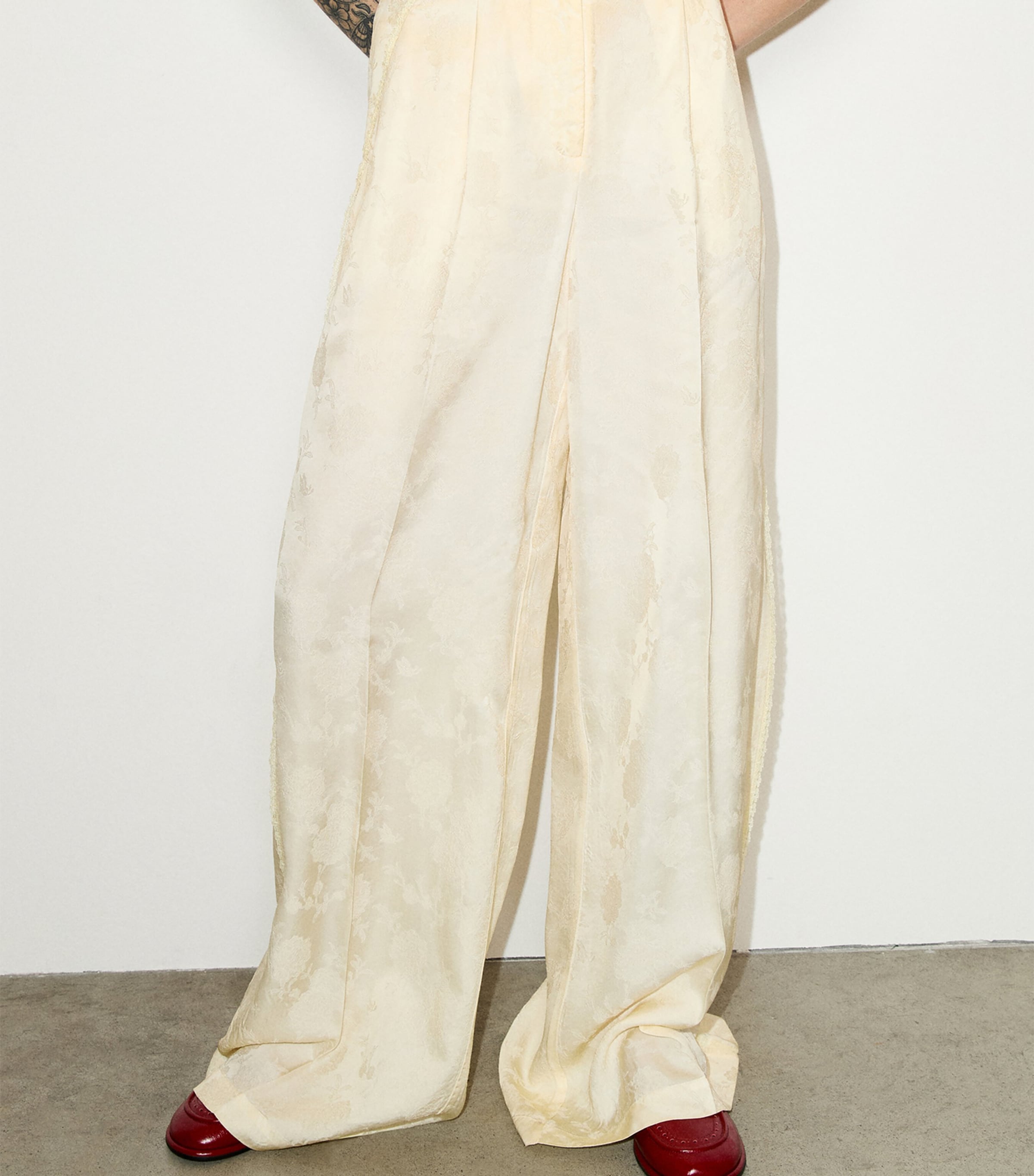 MAX&Co. Womens Floral Wide-Leg Trousers Banana Image 3
