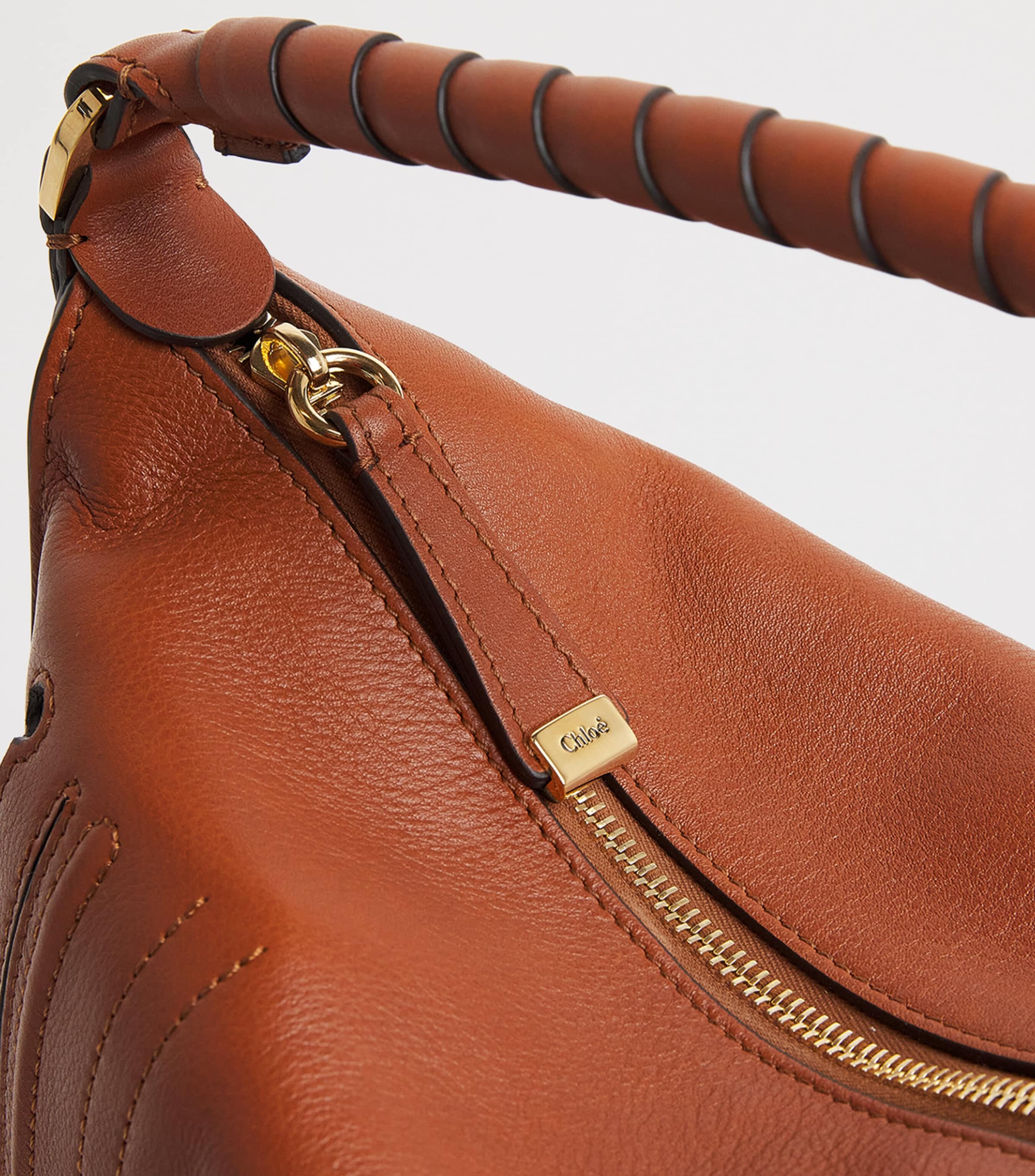 Medium Leather Marcie Shoulder Bag CLAY BROWN Image 5