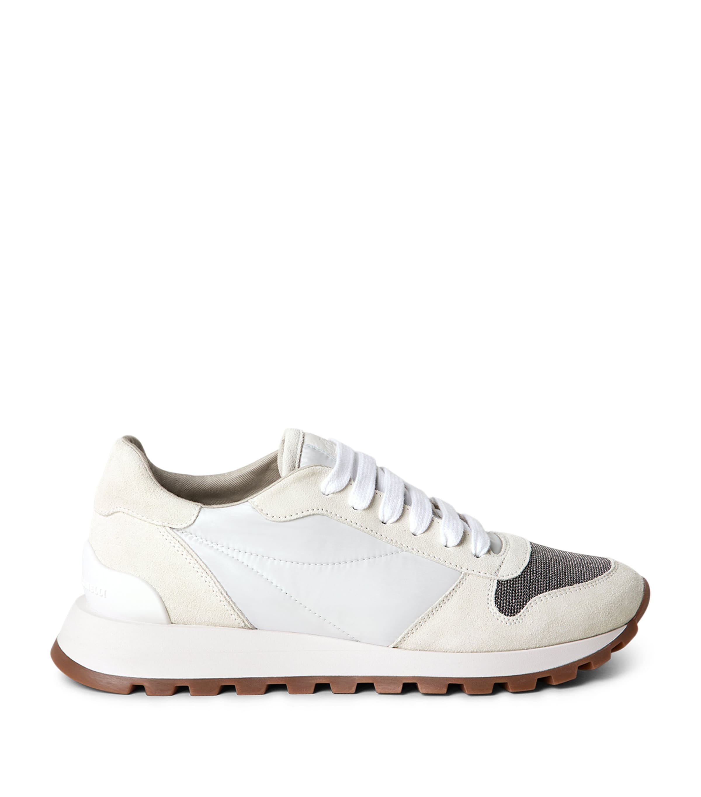 Brunello Cucinelli Suede Technical Running Sneakers In Animal Print