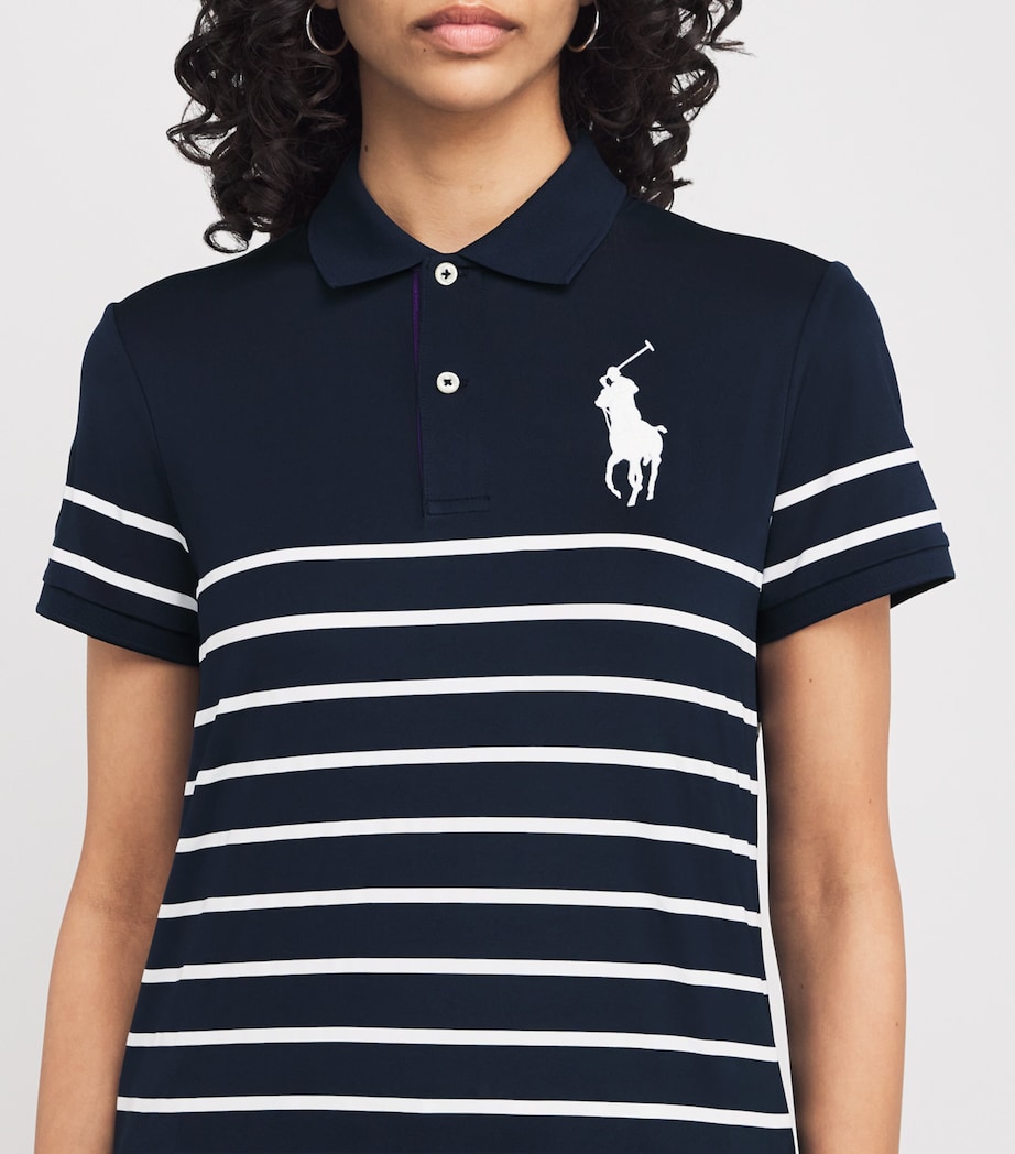 Polo Ralph Lauren Womens x Wimbledon Stripe Polo Shirt Navy Image 6