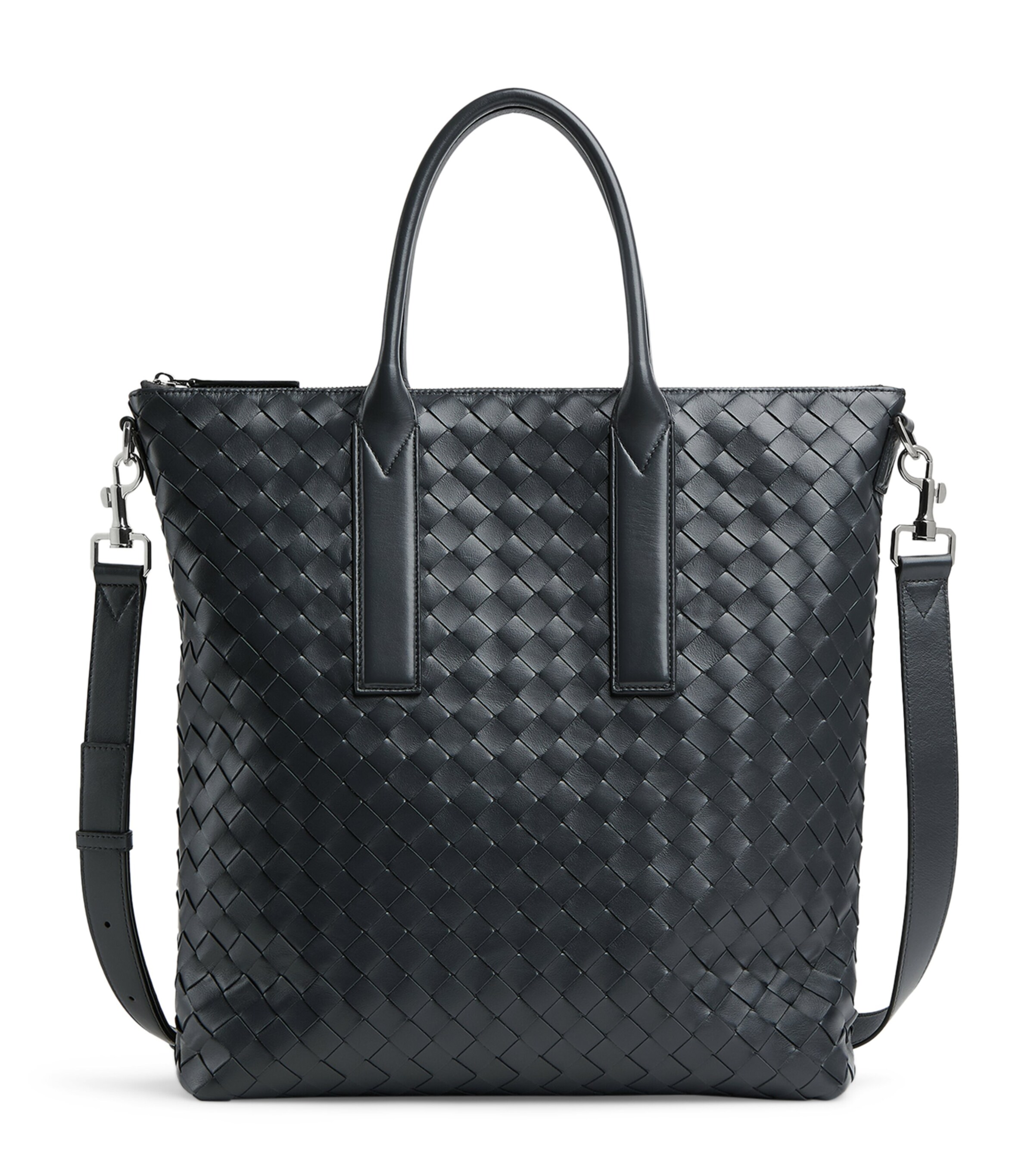 Leather Intrecciato North-South Tote Bag