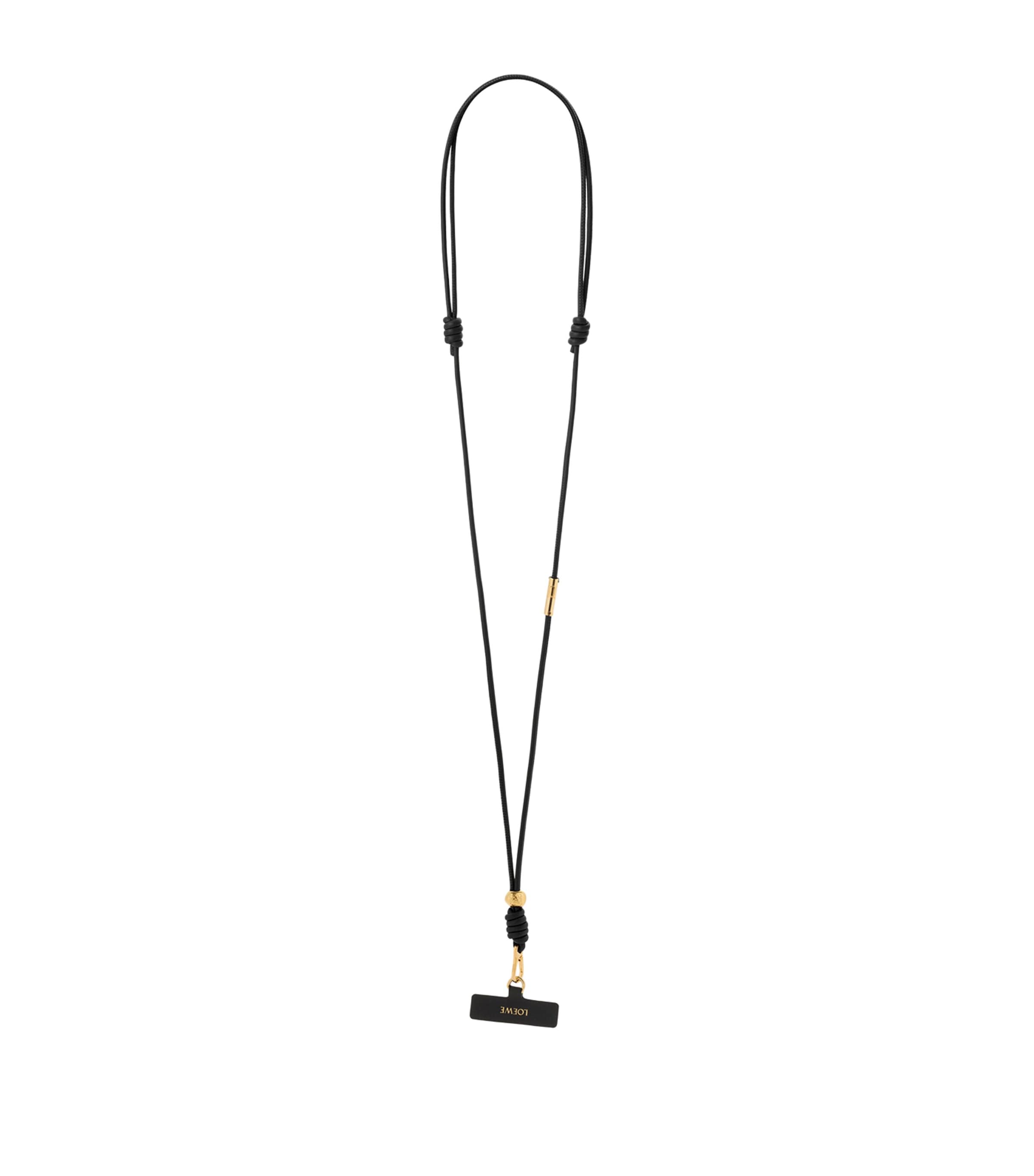 LOEWE Leather Pebble Phone Strap Black Image 1