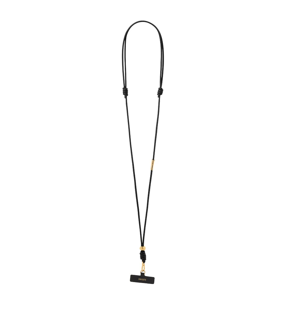 LOEWE Leather Pebble Phone Strap Black Image 1