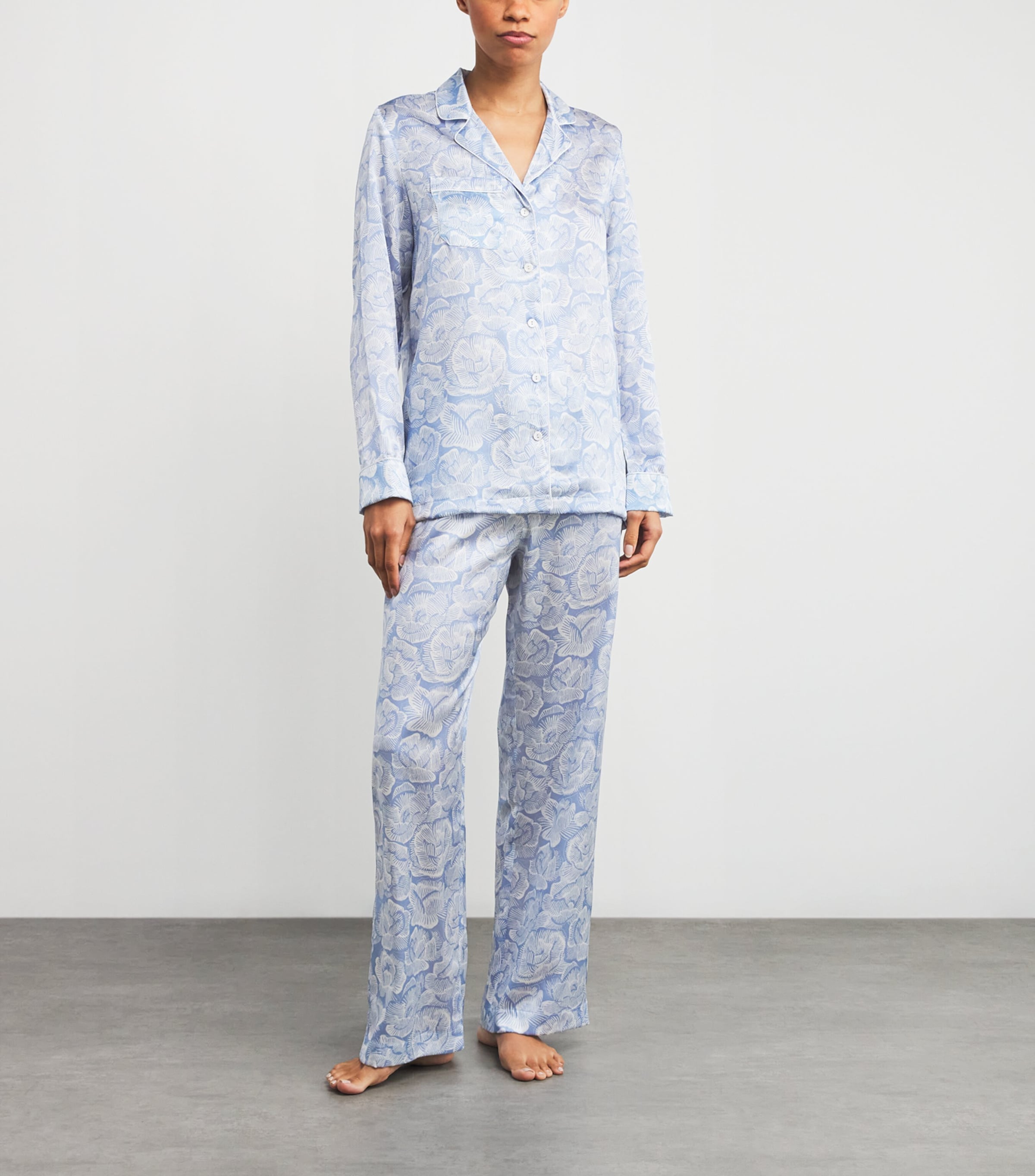 Silk Floral Pyjama Set BLU/BLUE Image 2