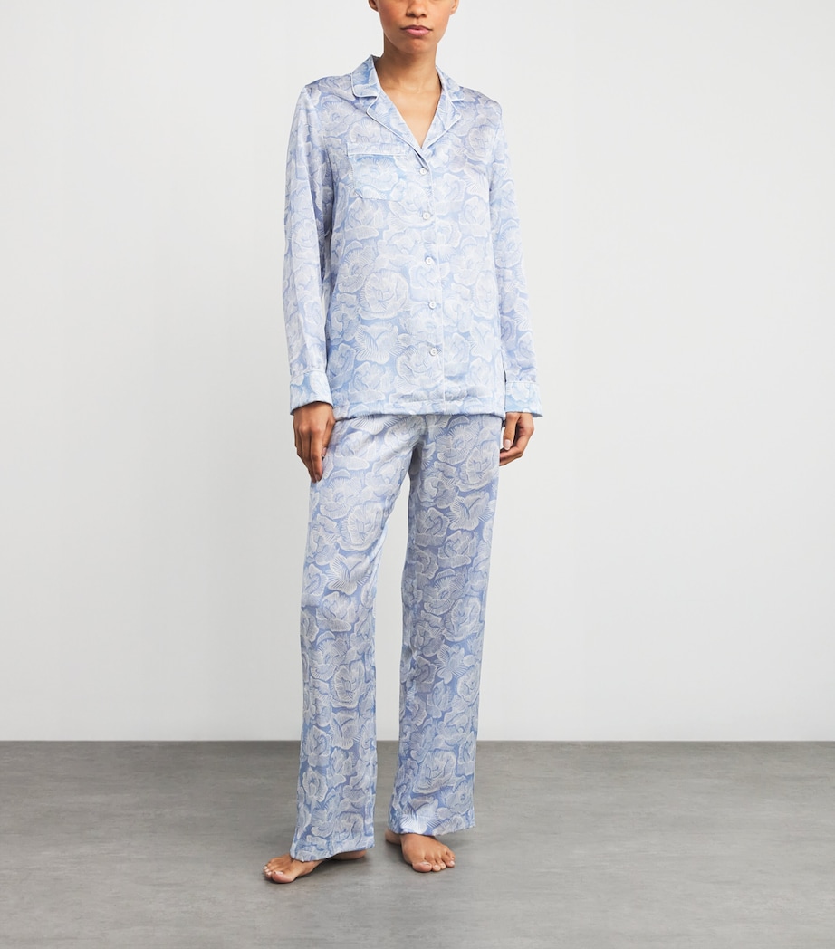 Silk Floral Pyjama Set BLU/BLUE Image 2