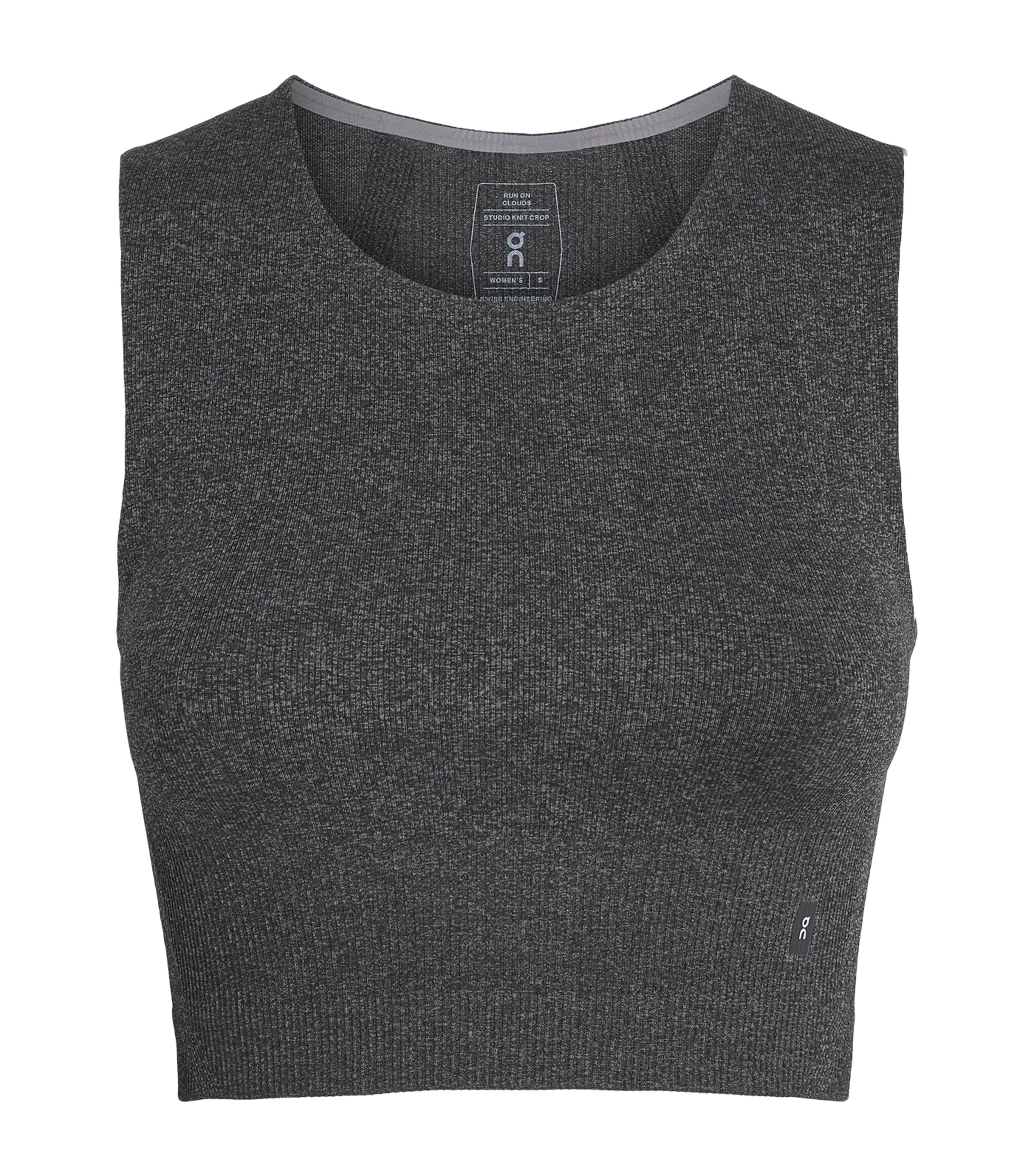 On Womens Knitted Studio Crop Top Ember Heather Image 1