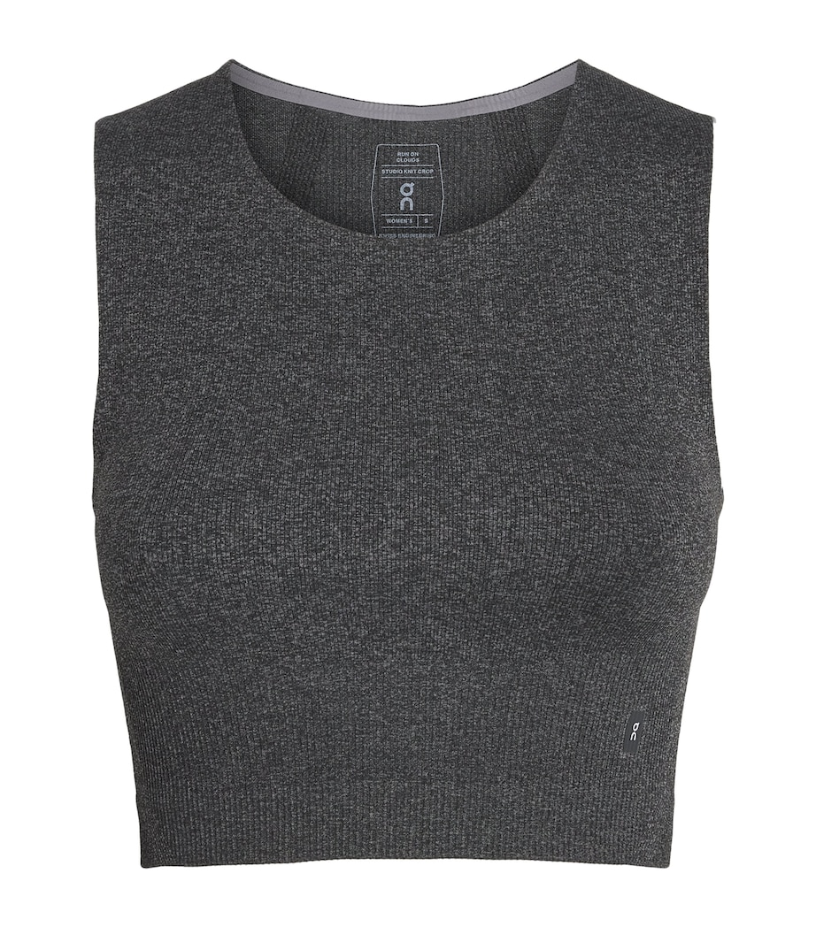 On Womens Knitted Studio Crop Top Ember Heather Image 1