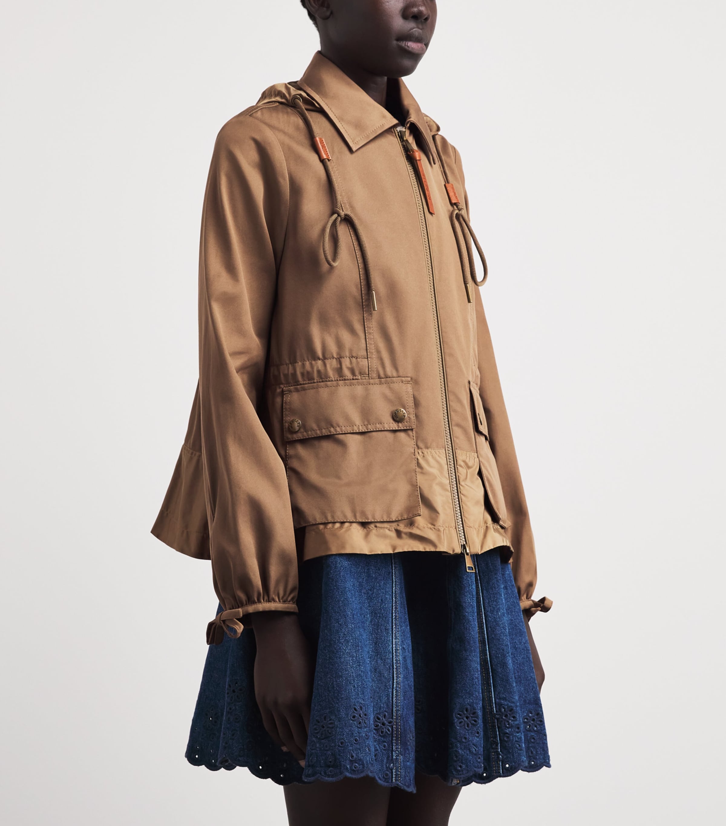 Moncler Womens Gabardine Hooded Adenium Jacket Image 4