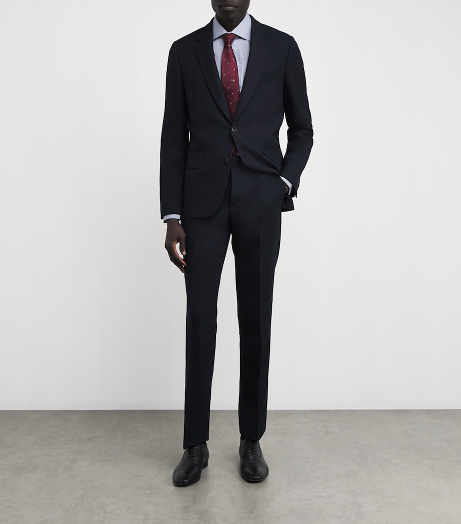 Cotton Stripe Formal Shirt 001 NAVY BLUE Image 2