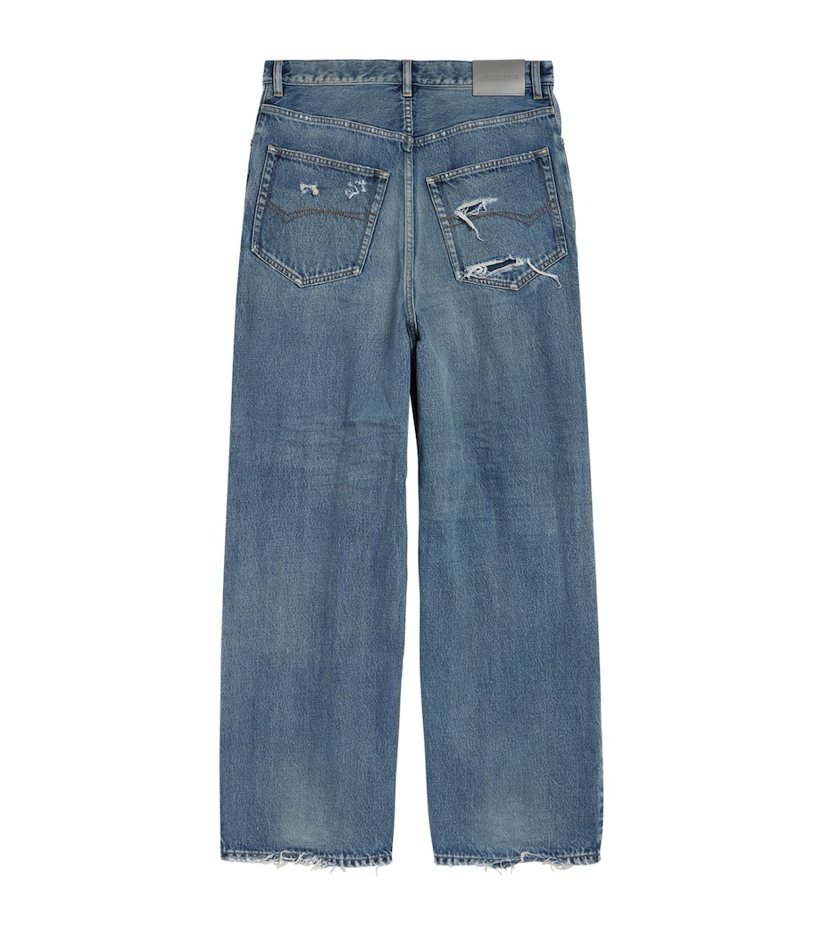 Balenciaga Mens Distressed Baggy-Fit Jeans Image 2