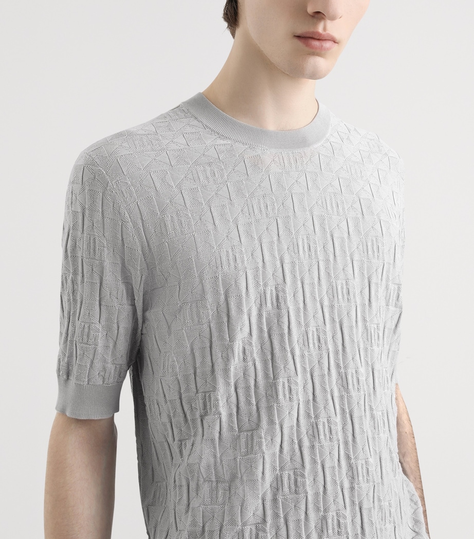 Silk Monogram Sweater N0038-LIGHT GRE Image 2