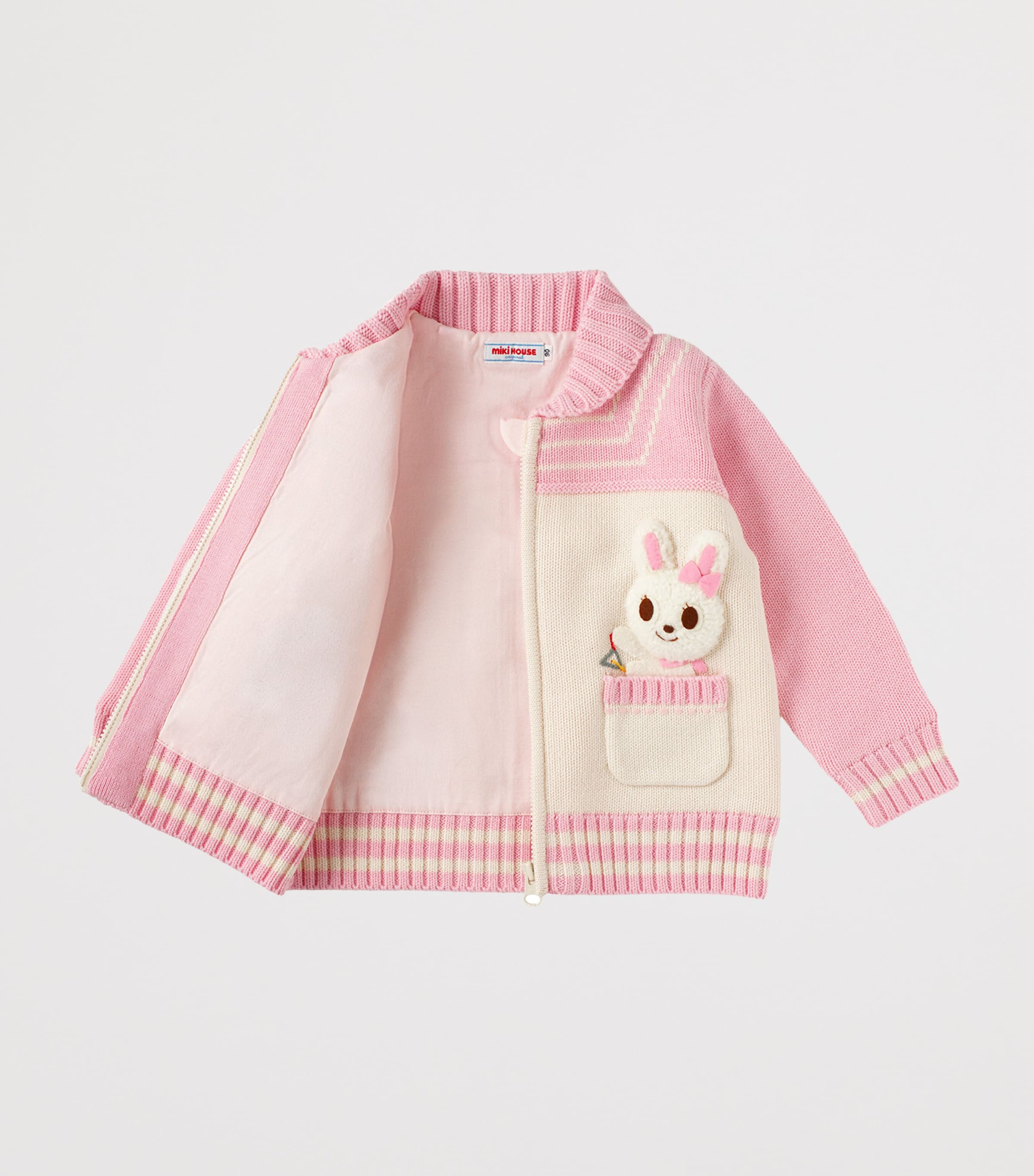 Miki House Wool-Blend Bunny Cardigan (2-5 Years) Image 2