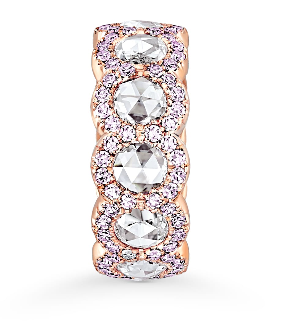 Rose Gold and Pink Diamond Rose Cut Eternity Ring Image 2