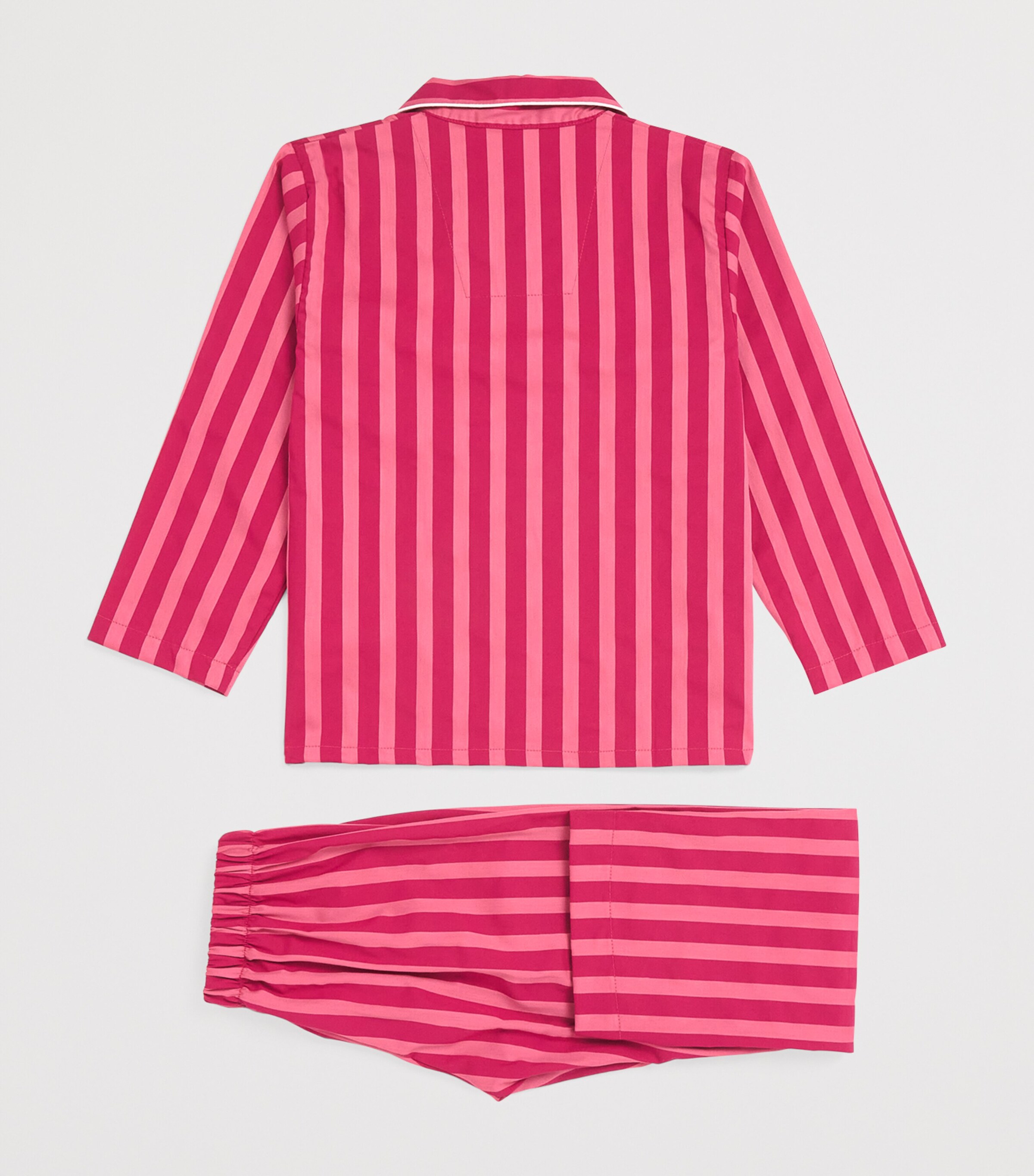Derek Rose Kids Cotton Batiste Stripe Capri Pyjamas (13-16 Years) Pink Image 2