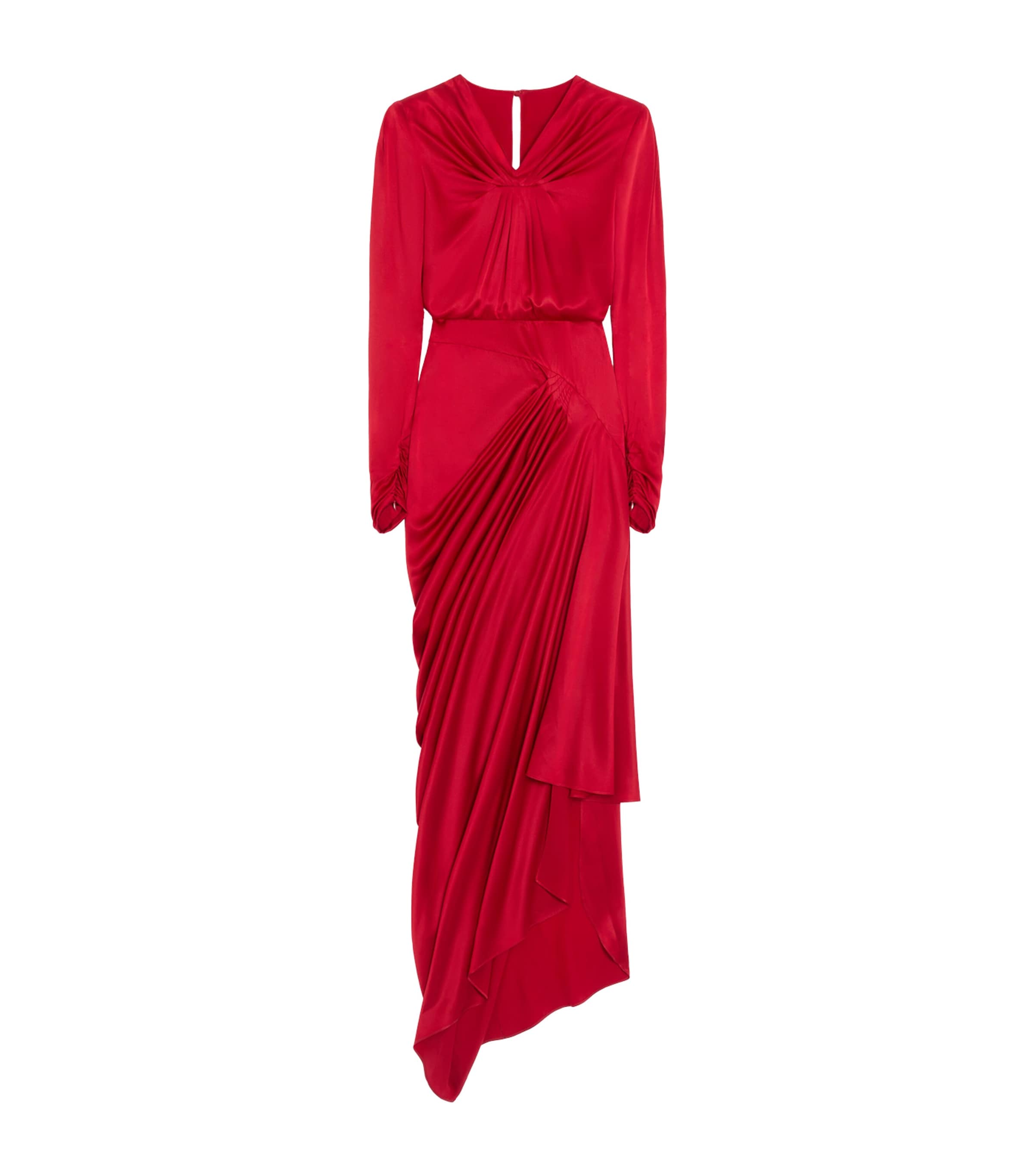 Valentino Womens Silk Satin Draped Gown Image 1