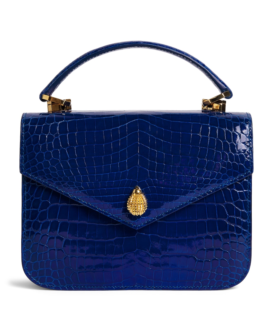 Ethan K Crocodile Leather Infinity Top-Handle Bag Bs Vedra Night Image 1
