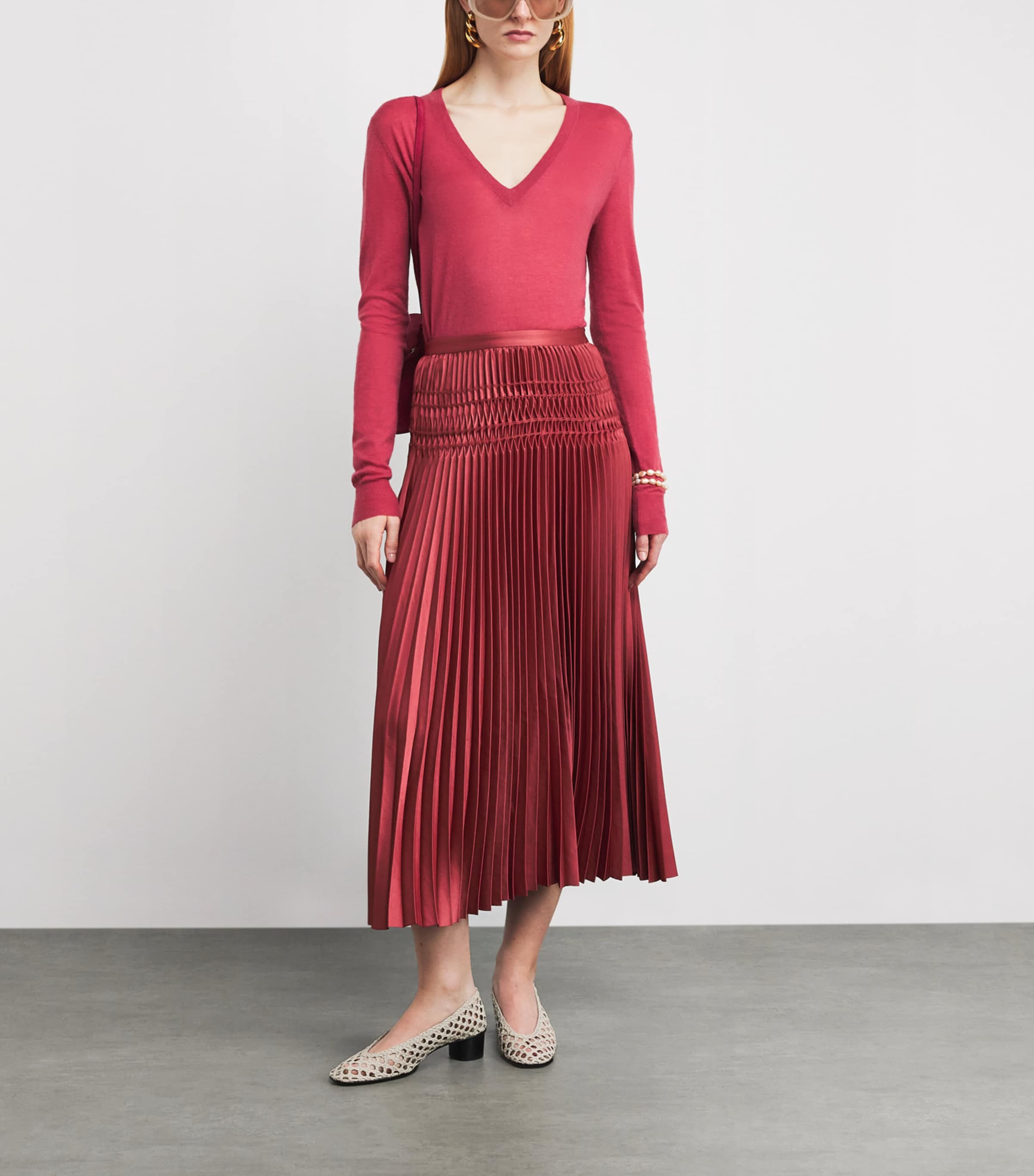 Hayes Pleated Midi Skirt MULBERRY Image 2
