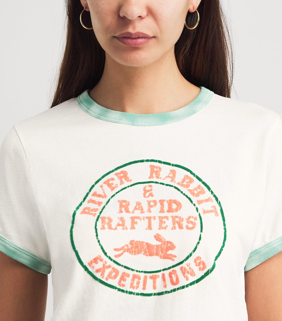 MOTHER Womens Cotton Itty Bitty Graphic T-Shirt Rvb River Rabbi Image 3