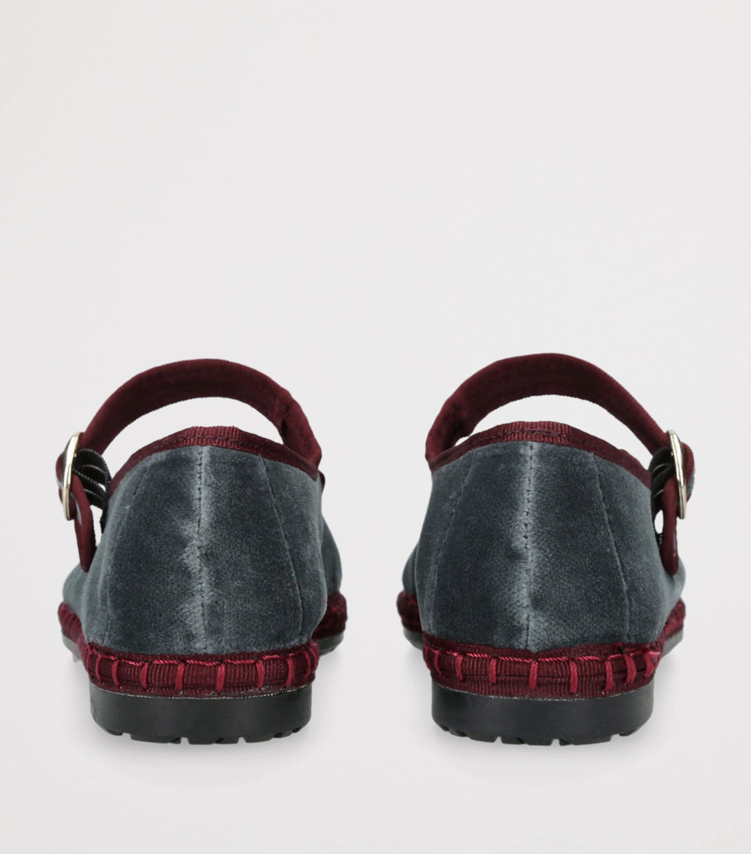 Flabelus Velvet Georgina Mary Janes Grey/d.cmb Image 2