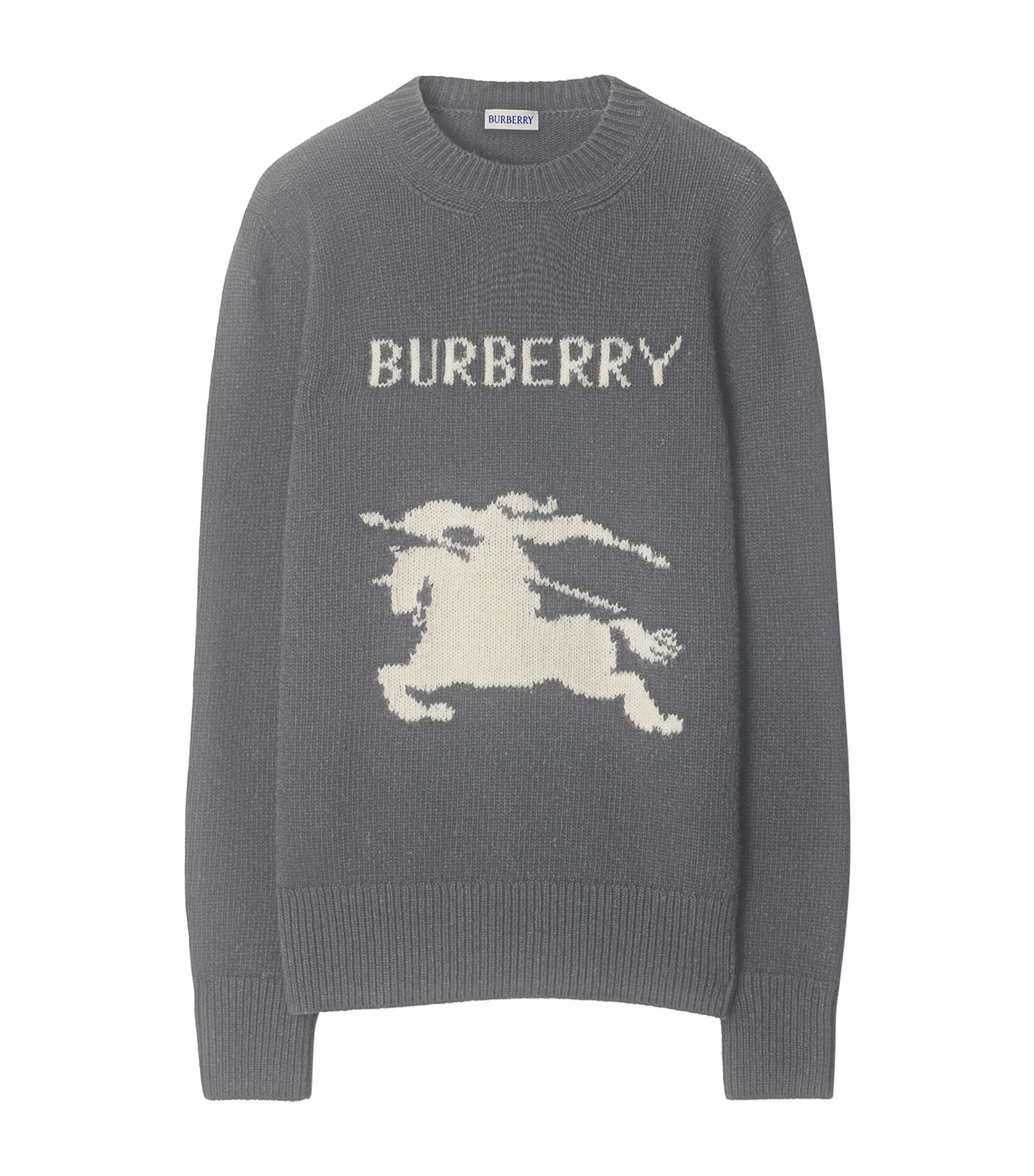 Burberry Wool-cashmere Ekd Sweater In Gray