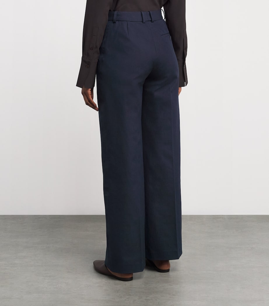 Stretch-Gabardine Yukio Trousers INDIGO Image 4