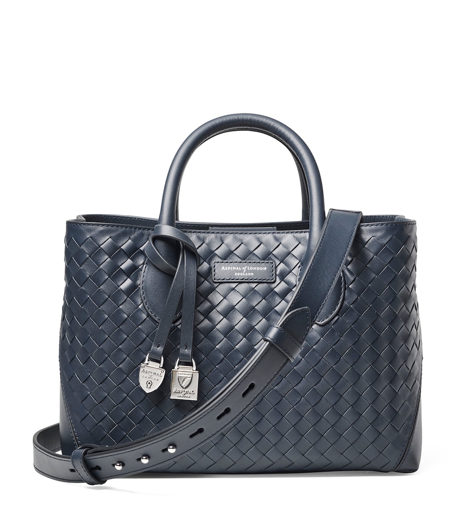 Aspinal Of London Midi Leather London Tote Bag French Navy Image 1
