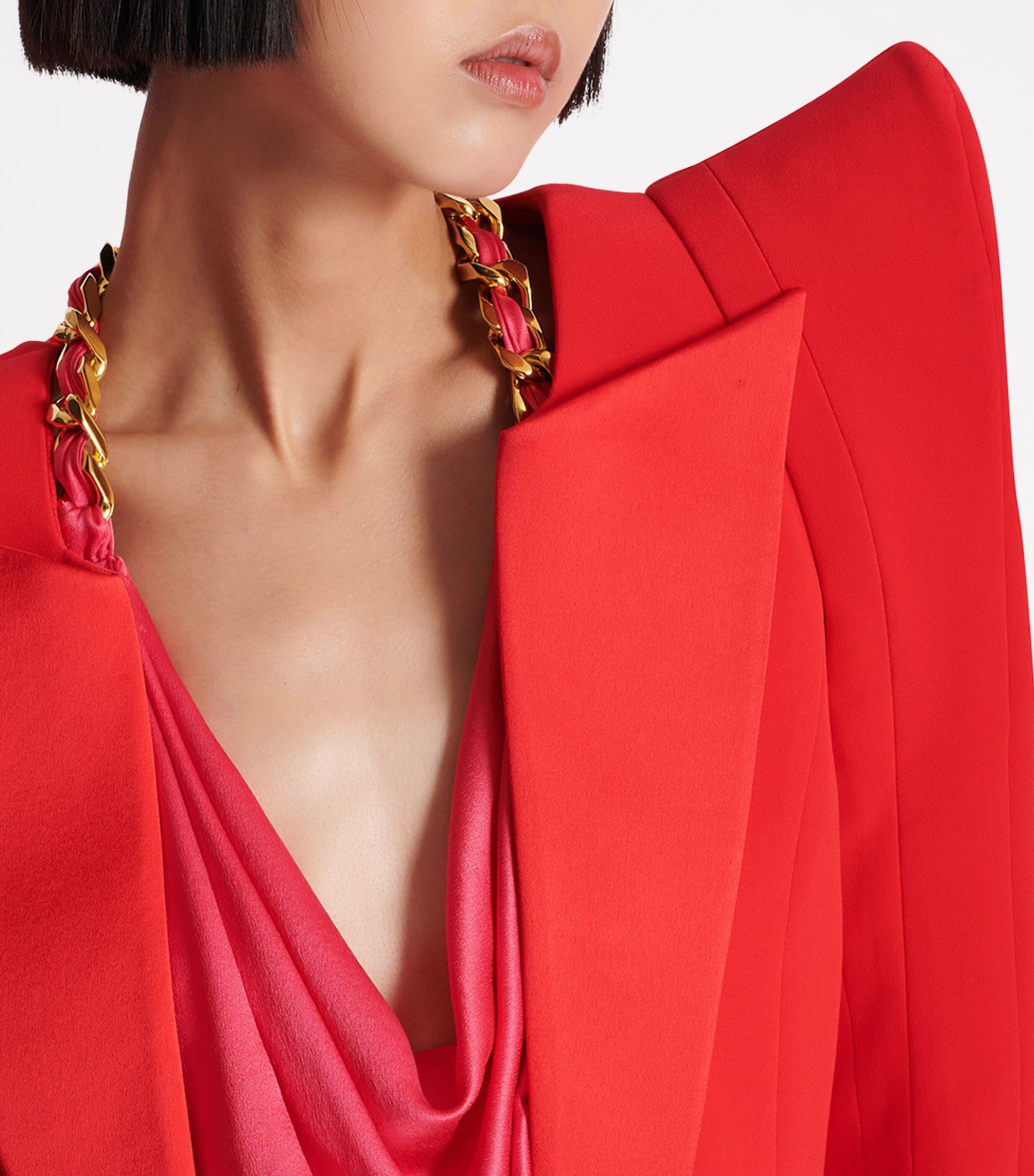Crepe Cropped Blazer 3CE ROUGE FONCE Image 5