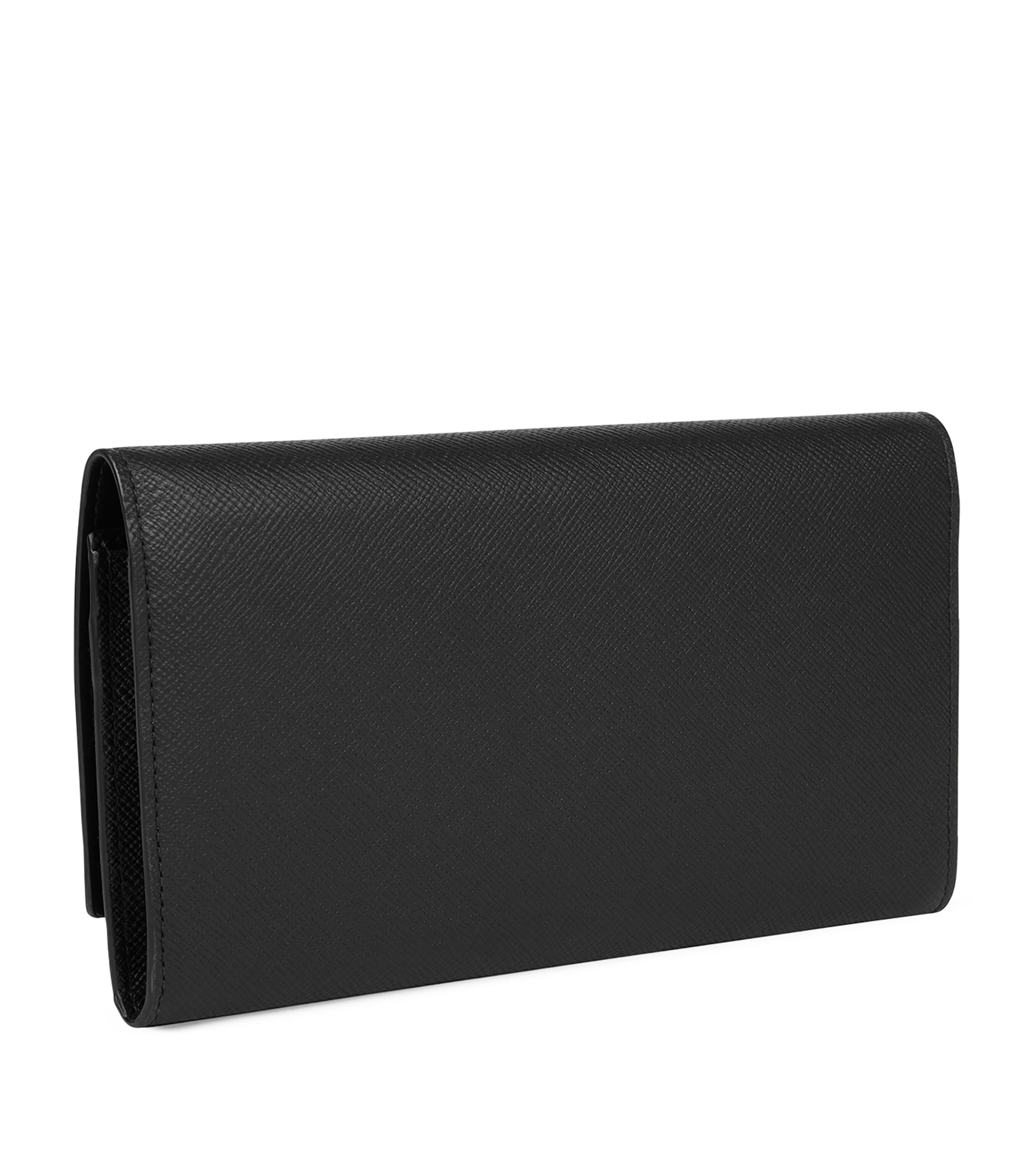 Leather Marshall Travel Wallet BLACK Image 3