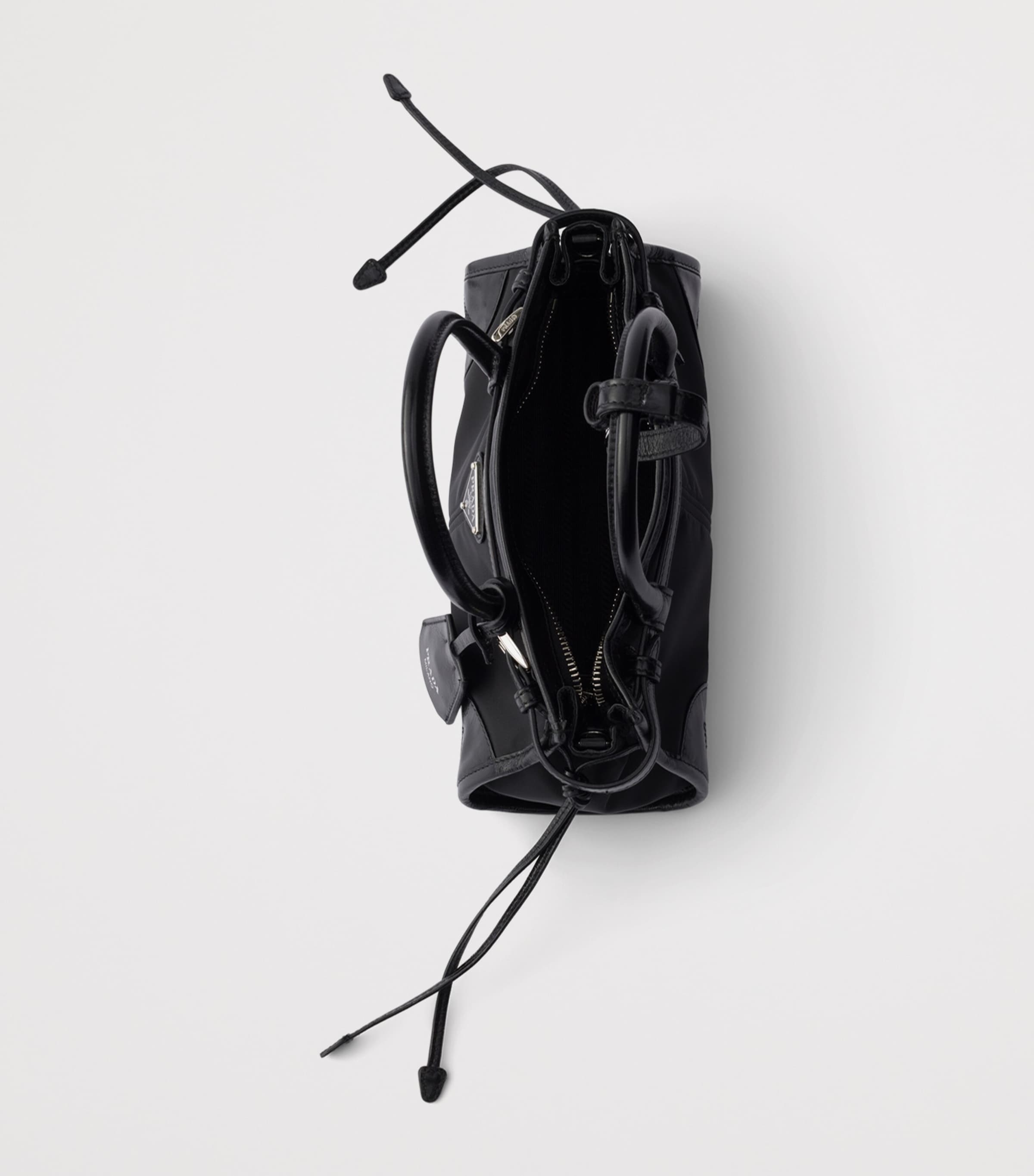 Prada Small Re-Nylon Bonnie Top-Handle Bag Black Image 5