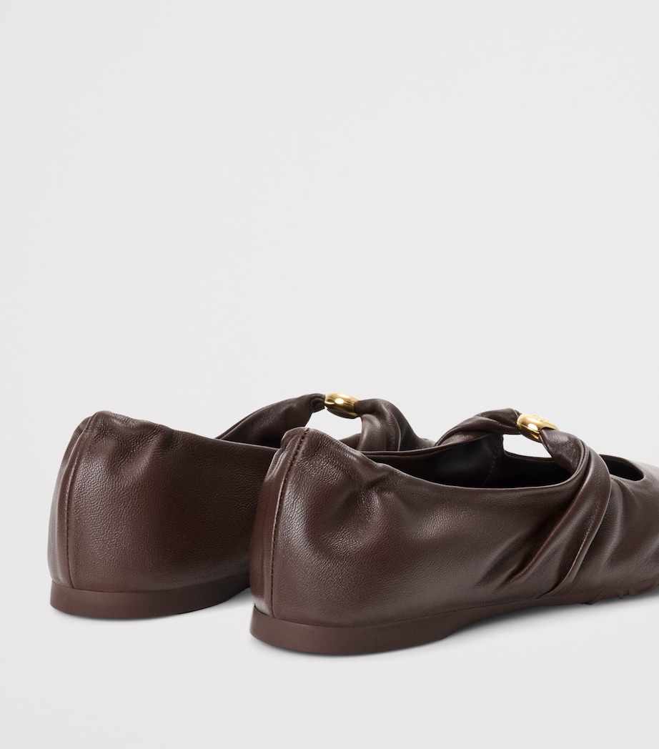LOEWE Leather Pebble Soft Ballet Flats Brownie Image 5