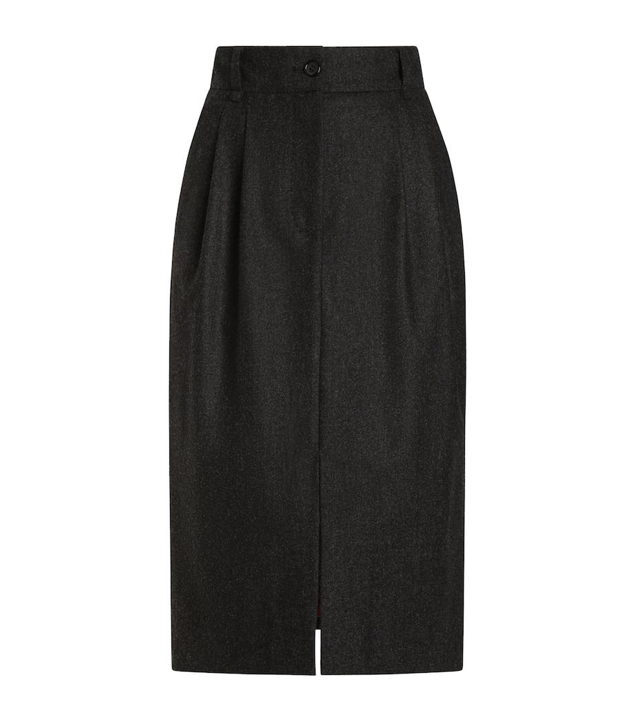 Dolce&Gabbana Womens Virgin Wool Pencil Skirt Melange Grey Image 1