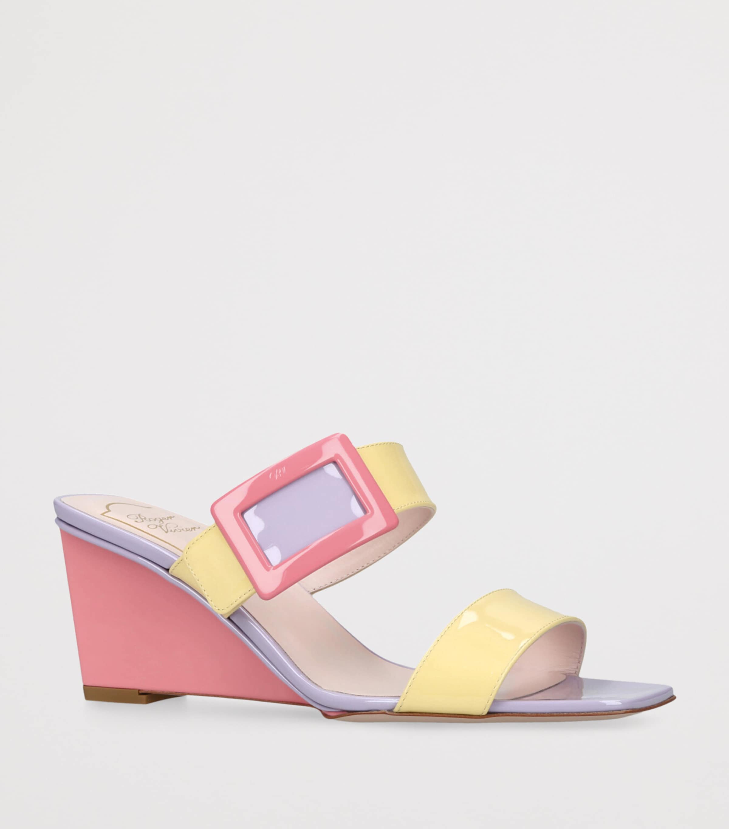 Roger Vivier Patent Leather Belle Vivier Wedge Sandals 60 Mult/other Image 3