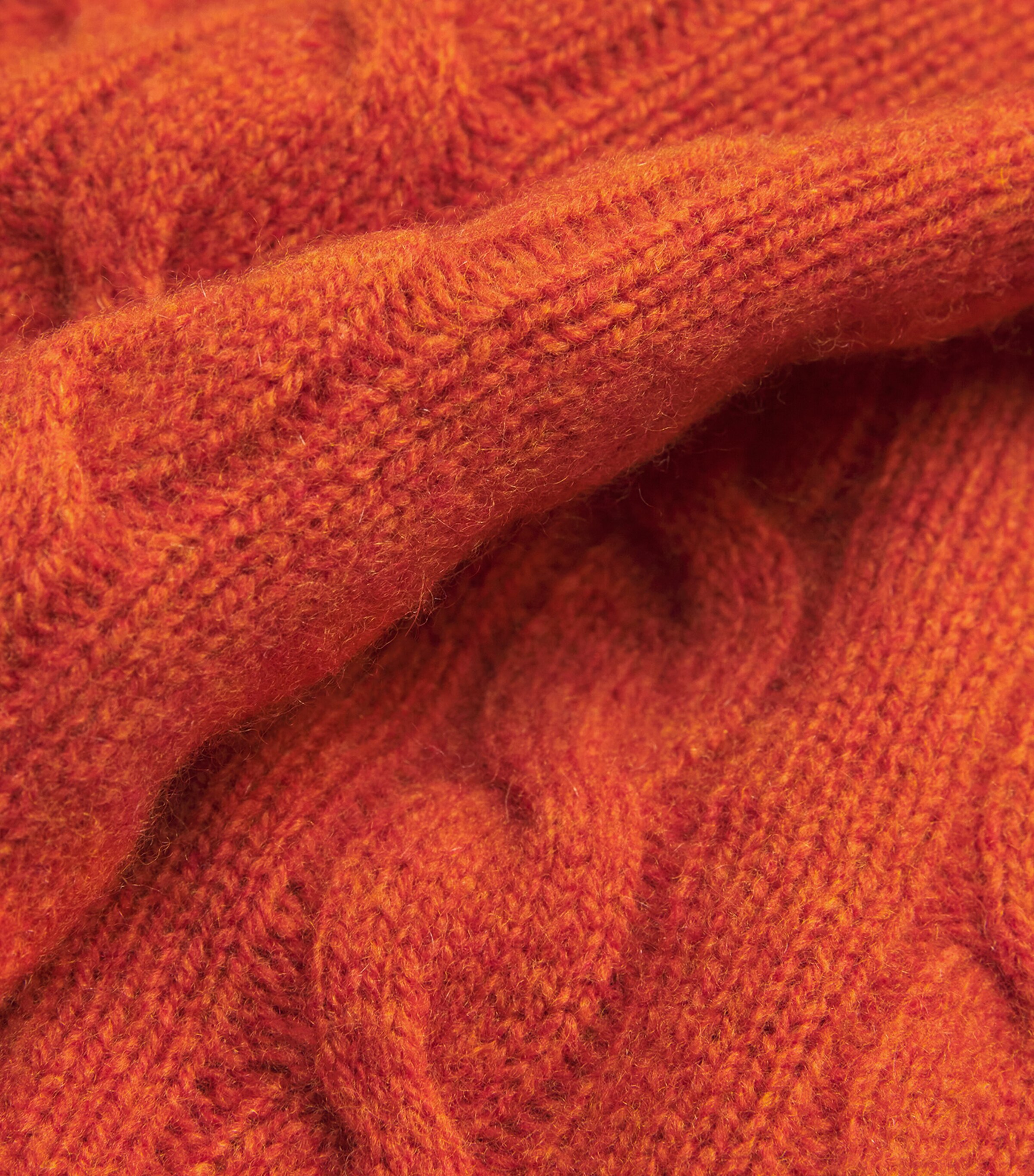 Wool-Cashmere Cable-Knit Sweater ORANGE Image 5