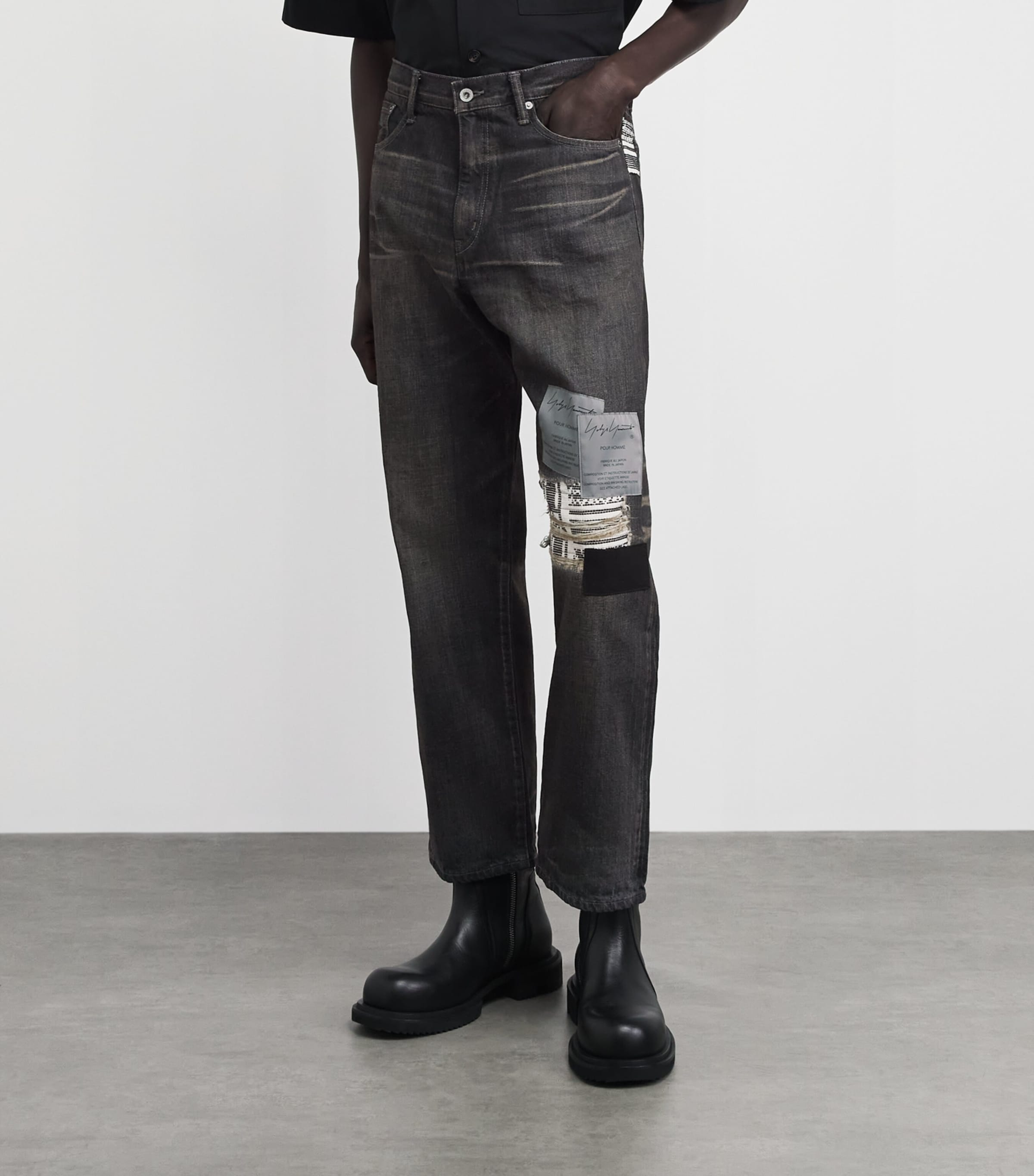Yohji Yamamoto Mens x Neighborhood Savage Straight Jeans Black Image 4