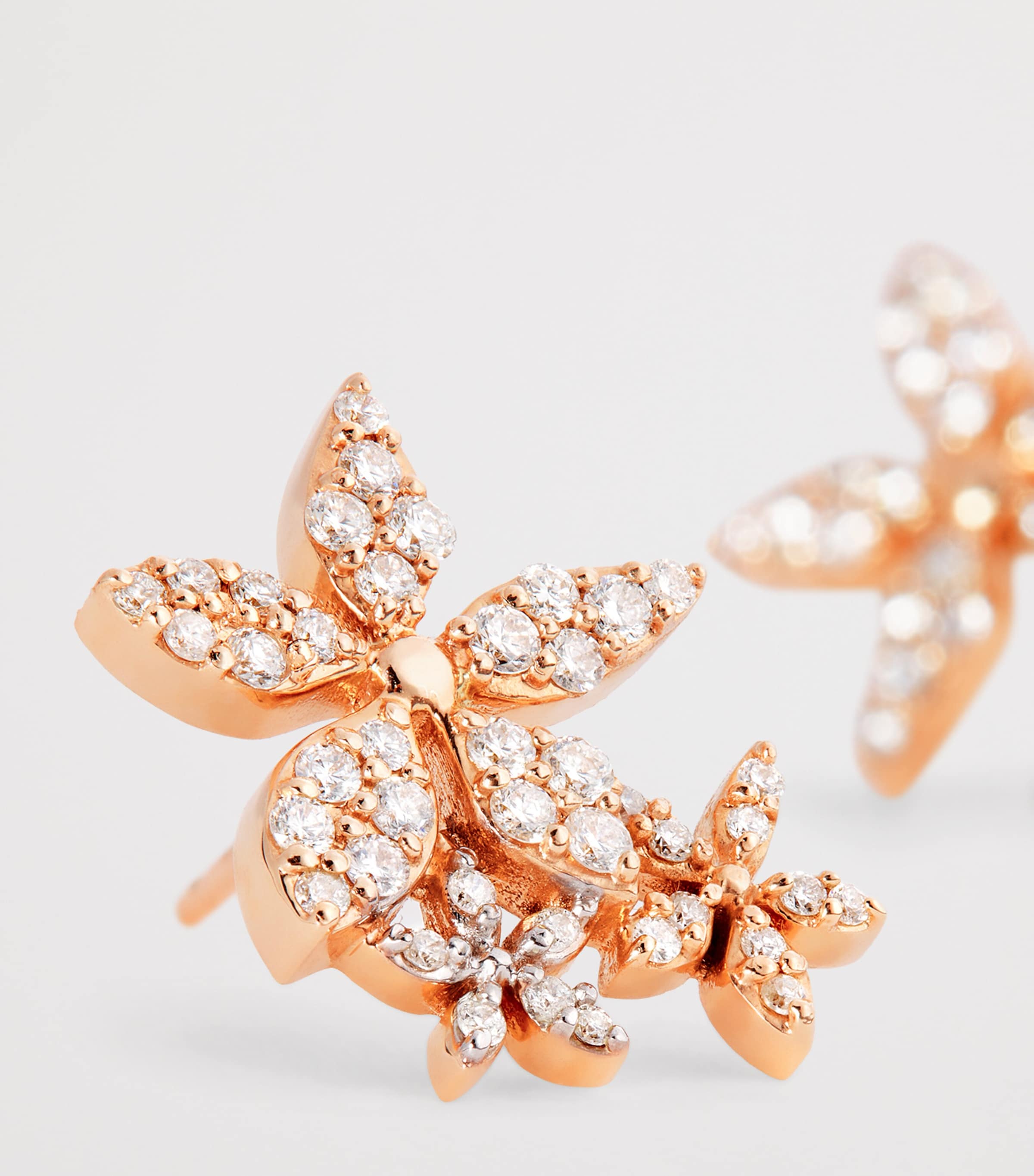 Rose Gold and Diamond Apple Seed Stud Earrings ROSE GOLD Image 5