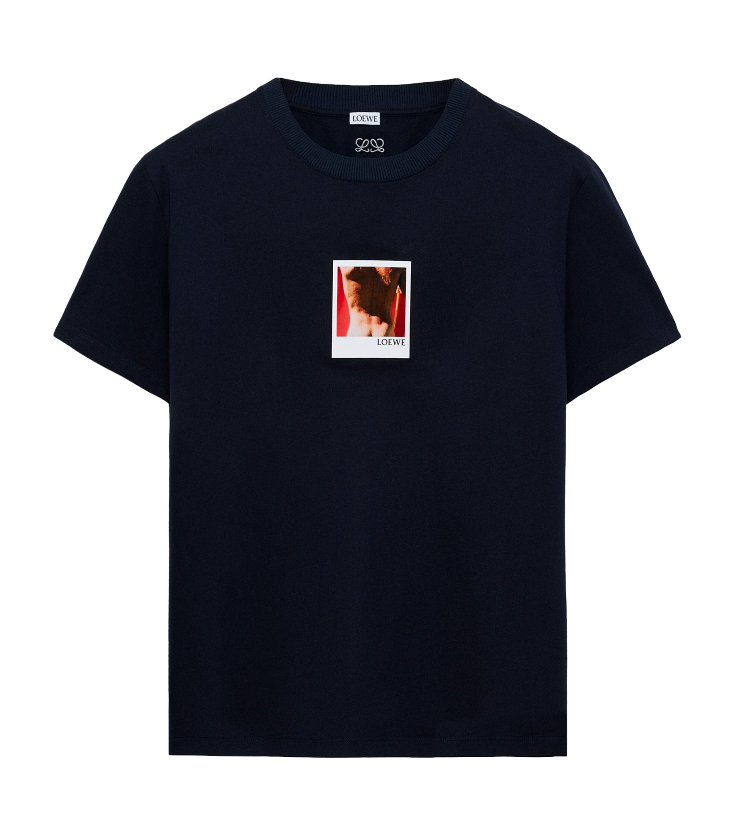 LOEWE Mens Cotton-Blend Printed T-Shirt Navy/white Image 1