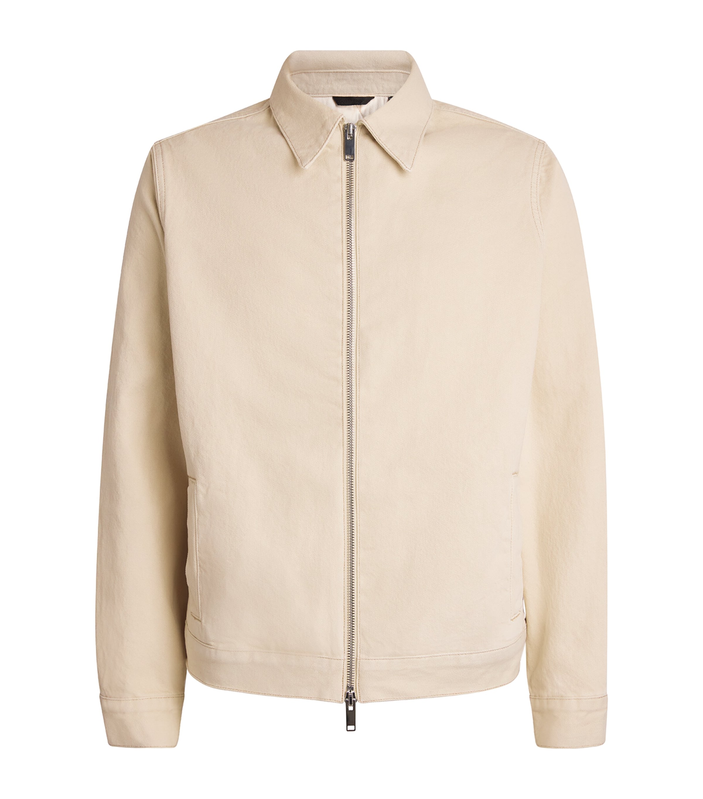 7 For All Mankind Ens Sunfaded Sand Harrington Padded Cotton Jacket In White
