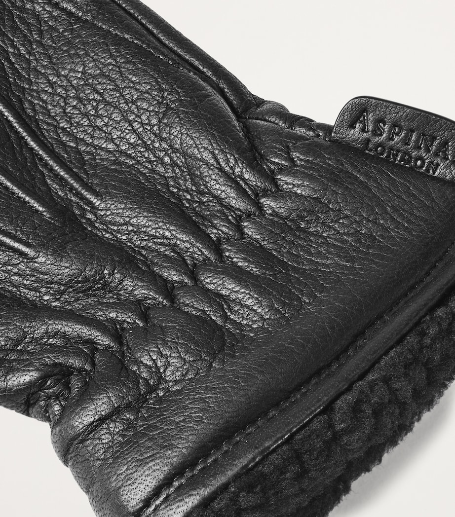 Men's Deerskin Gloves (Medium) BLACK Image 4