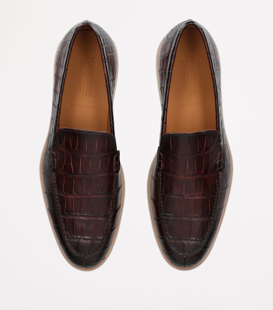 Crocodile Pariaso Low-Top Loafers DARK BROWN Image 4