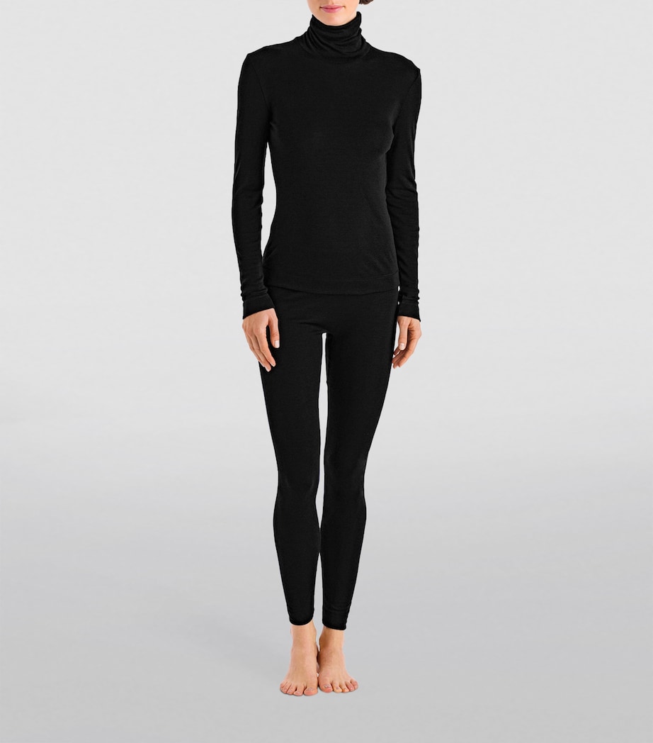 Silk-Cashmere Rollneck Top BLACK Image 3