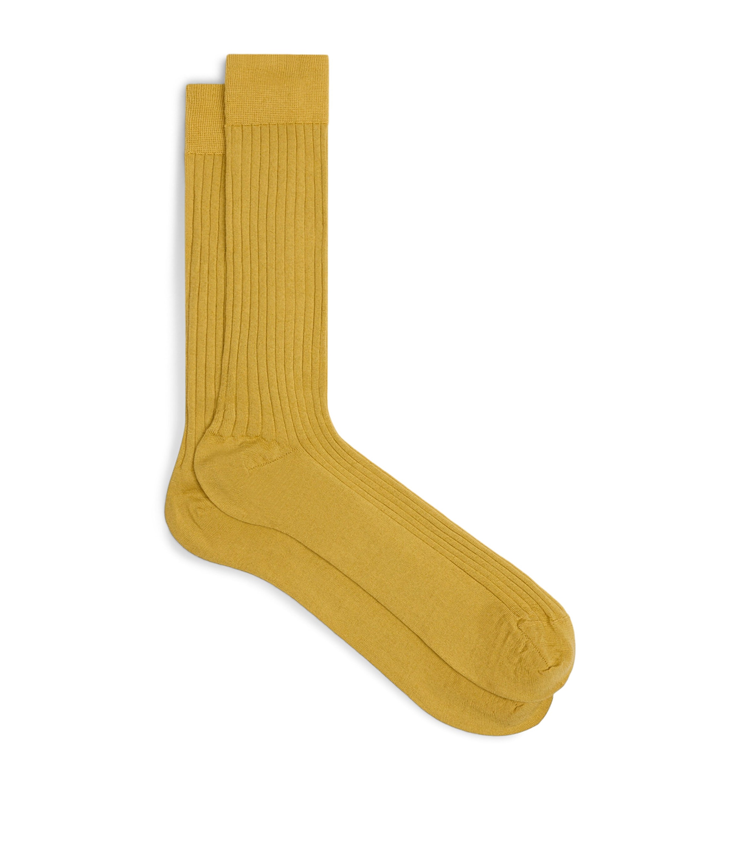 Dunhill Mens Cashmere-Mulberry Silk Ribbed Socks Image 1