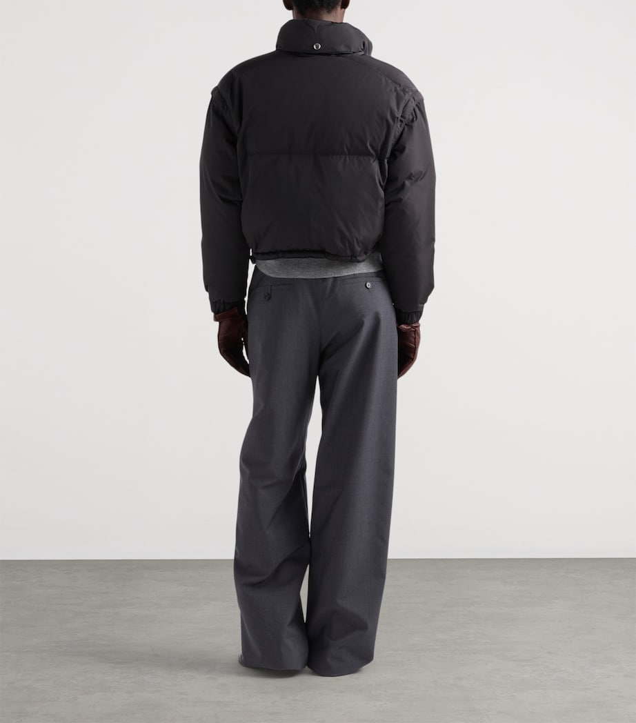 Prada Womens Re-Nylon Cropped Down Jacket Black Image 5