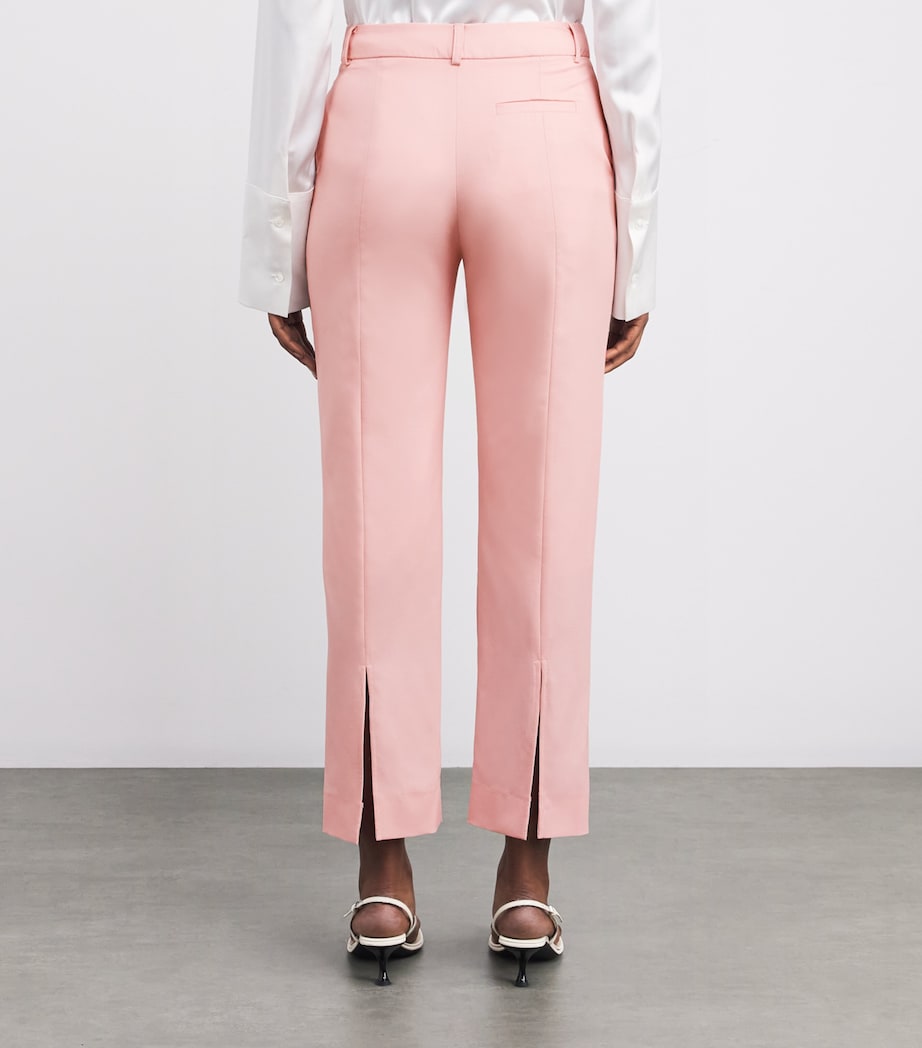 Silk Geometric Wide-Leg Trousers EXCL BABY PINK WOOL Image 4
